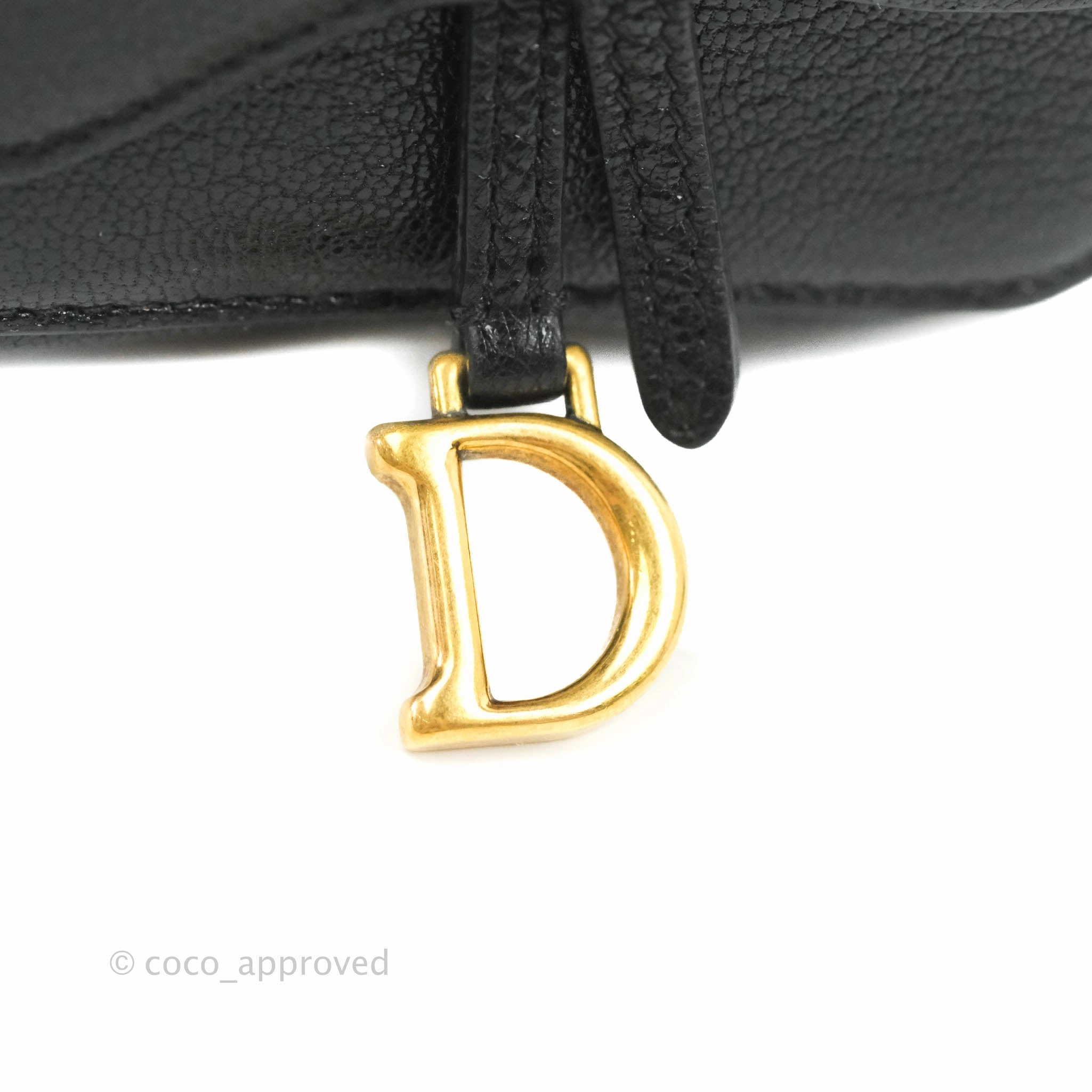 Dior Mini Saddle Shoulder Strap Pouch Black Goatskin
