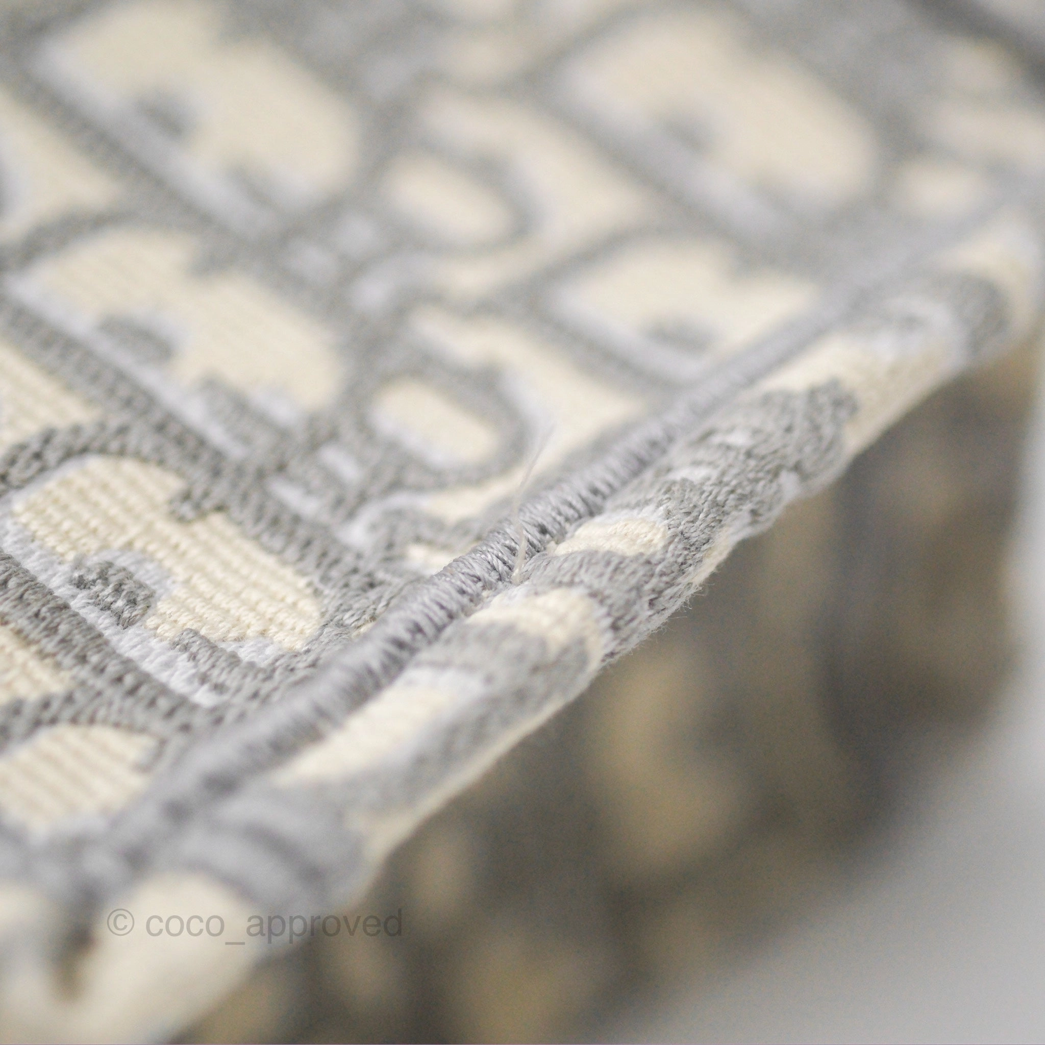 Dior Mini Vertical Gray Oblique Embroidery Book Tote