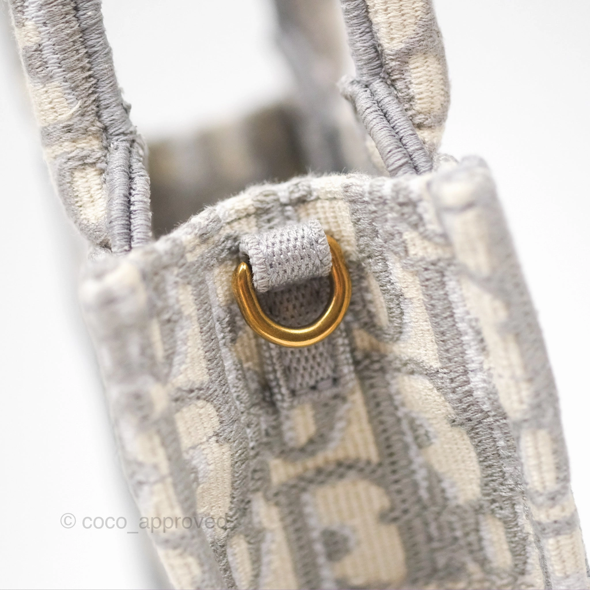 Dior Mini Vertical Gray Oblique Embroidery Book Tote
