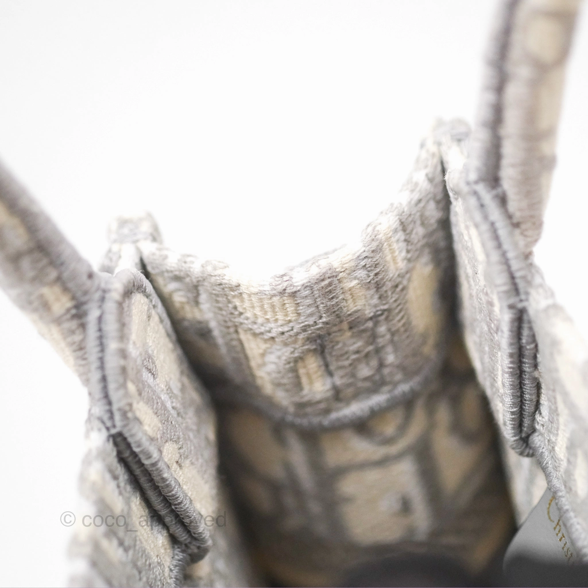 Dior Mini Vertical Gray Oblique Embroidery Book Tote