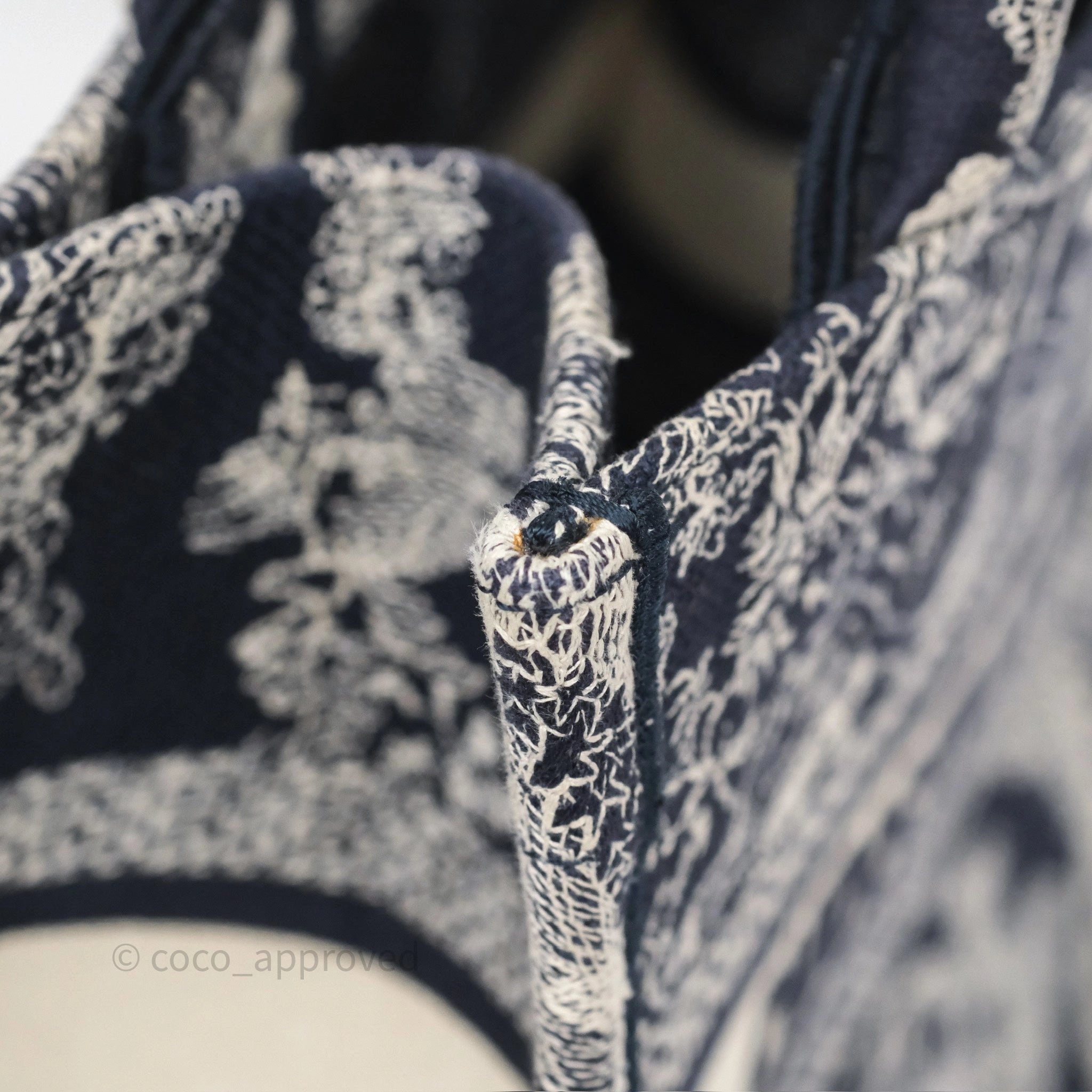 Dior New Small Book Tote Embroidered Toile De Jouy Navy