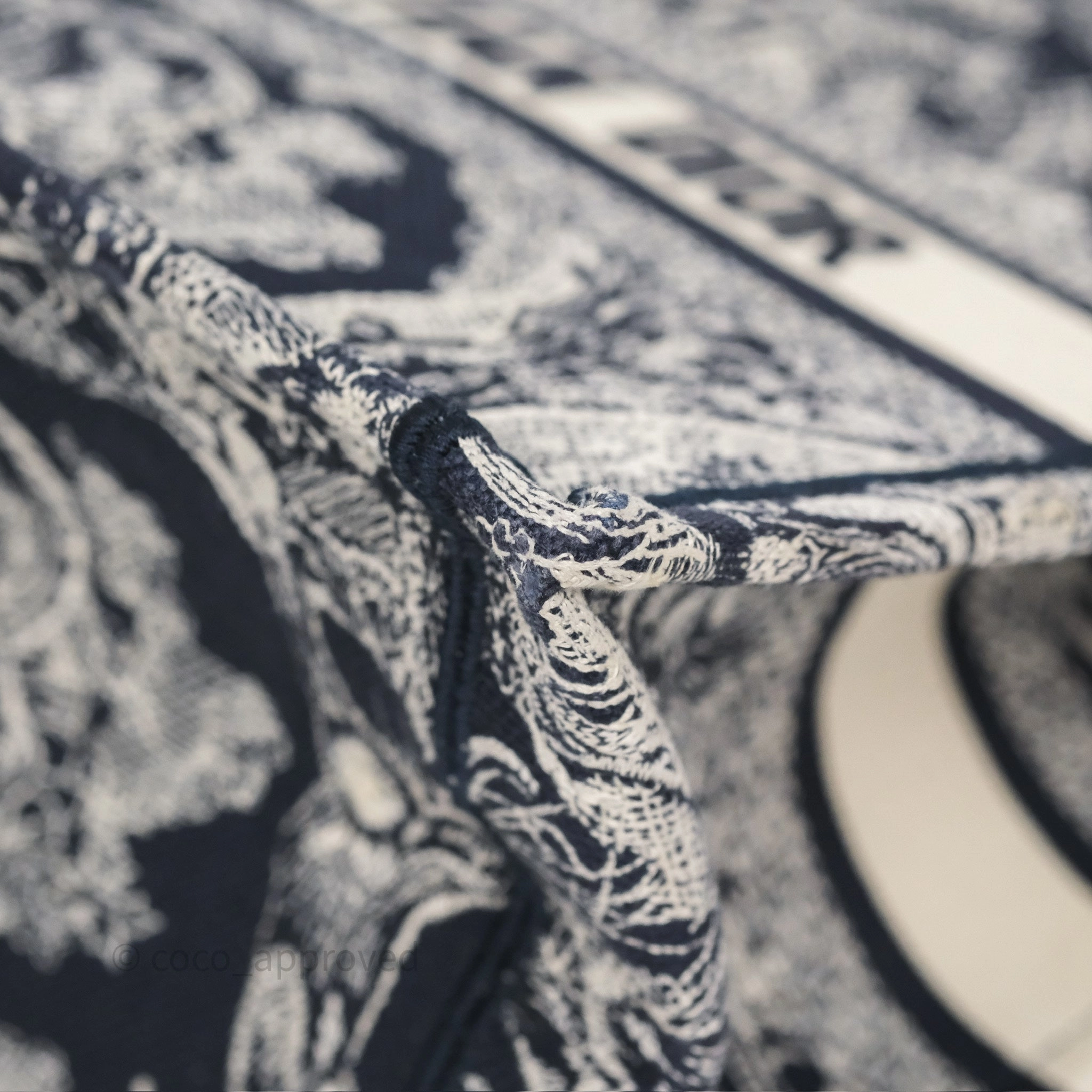 Dior New Small Book Tote Embroidered Toile De Jouy Navy