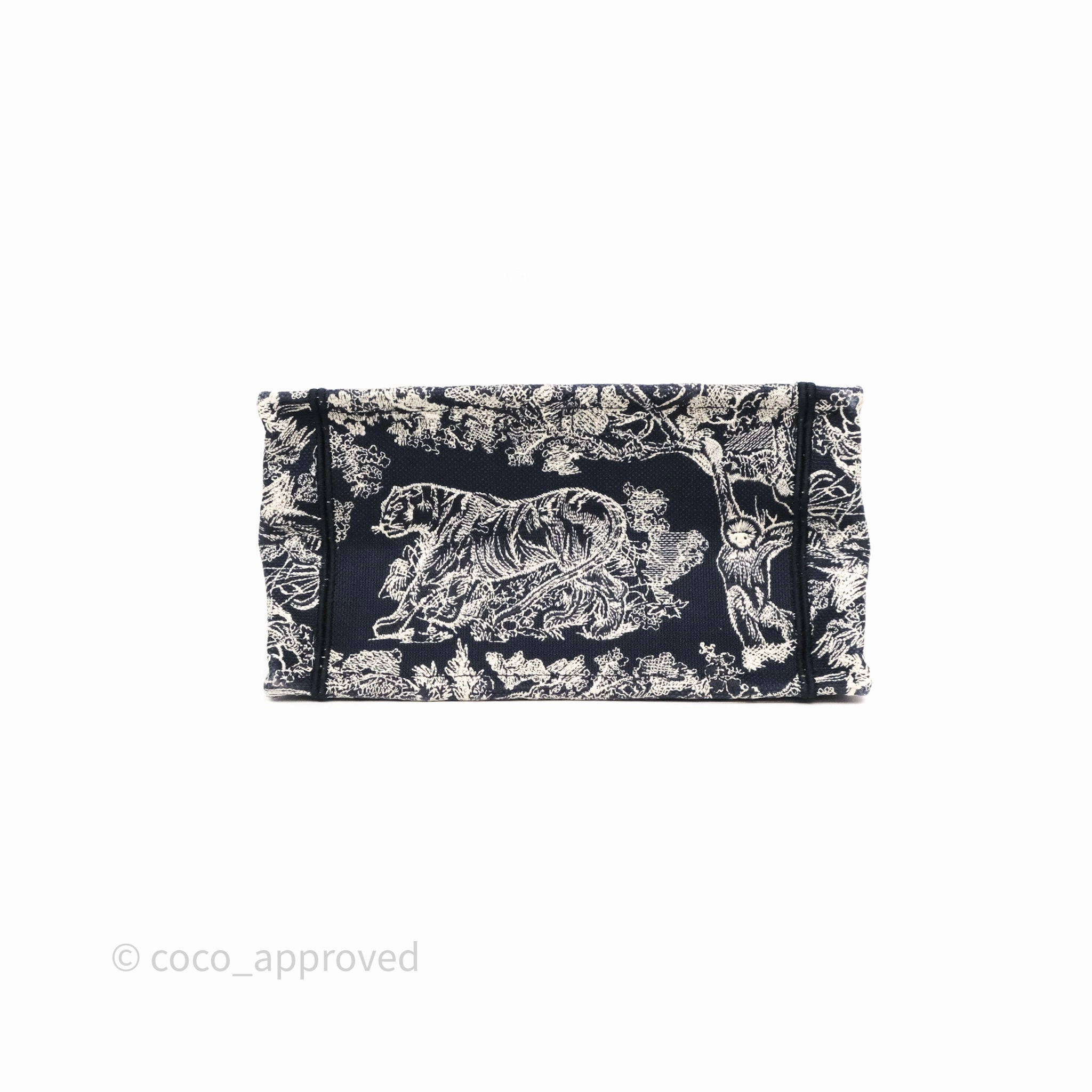 Dior New Small Book Tote Embroidered Toile De Jouy Navy