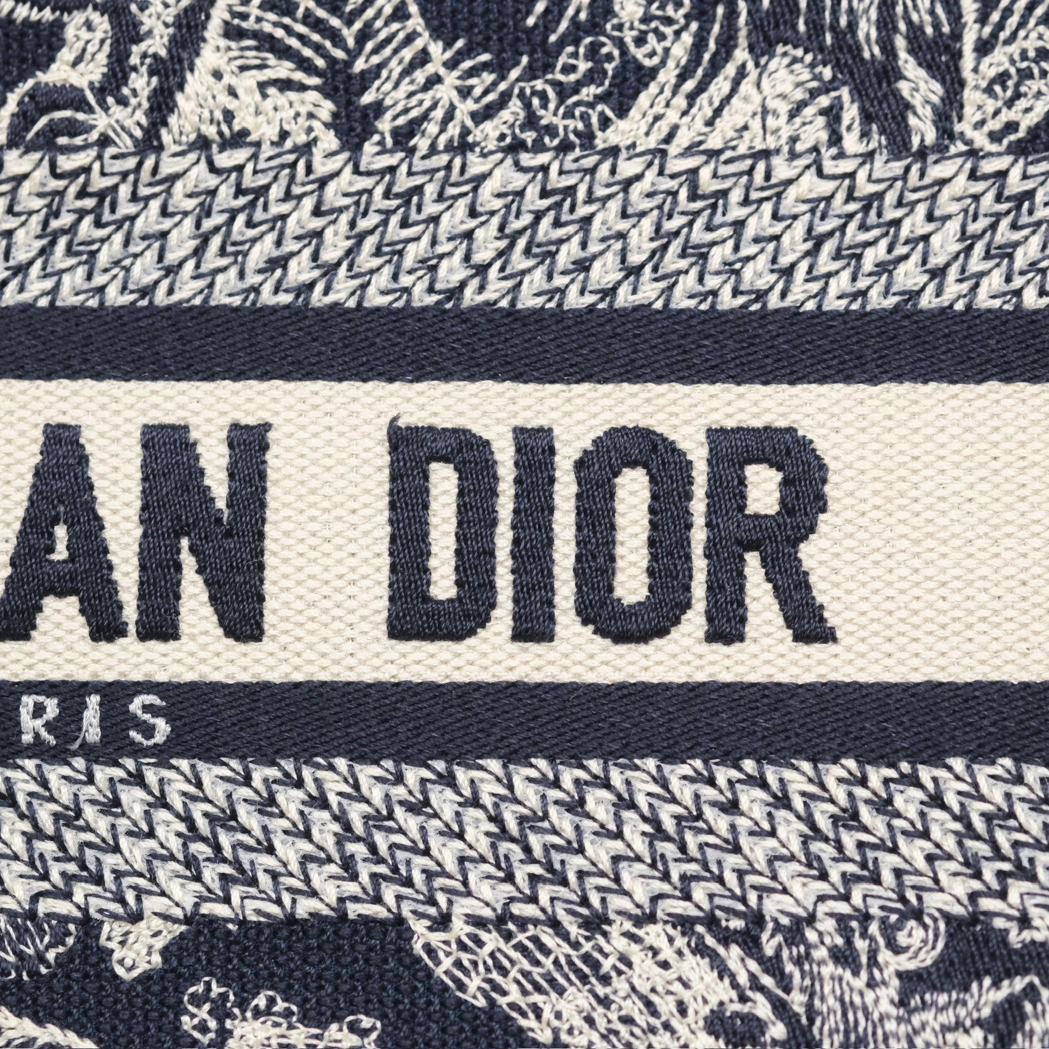 Dior New Small Book Tote Embroidered Toile De Jouy Navy