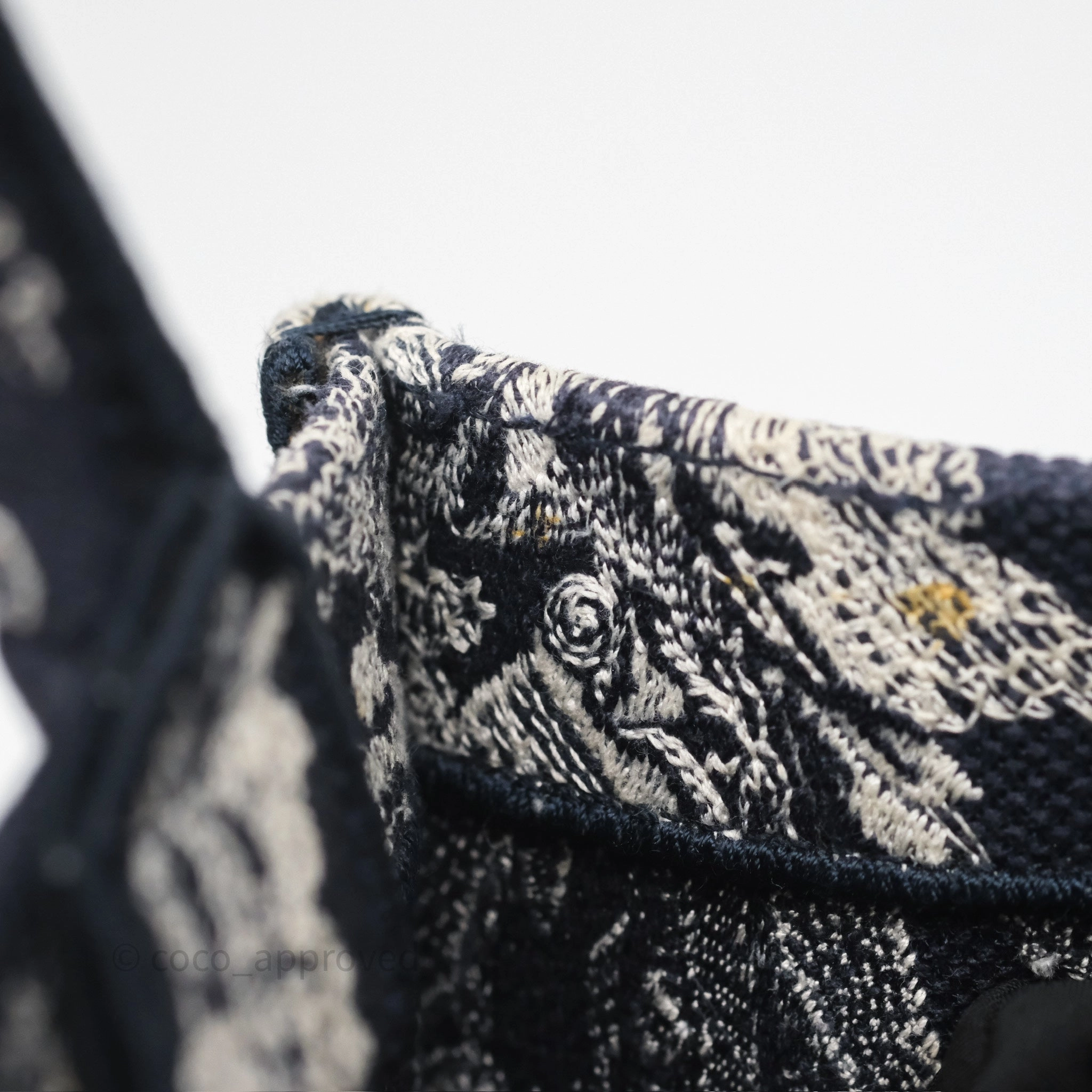 Dior New Small Book Tote Embroidered Toile De Jouy Navy