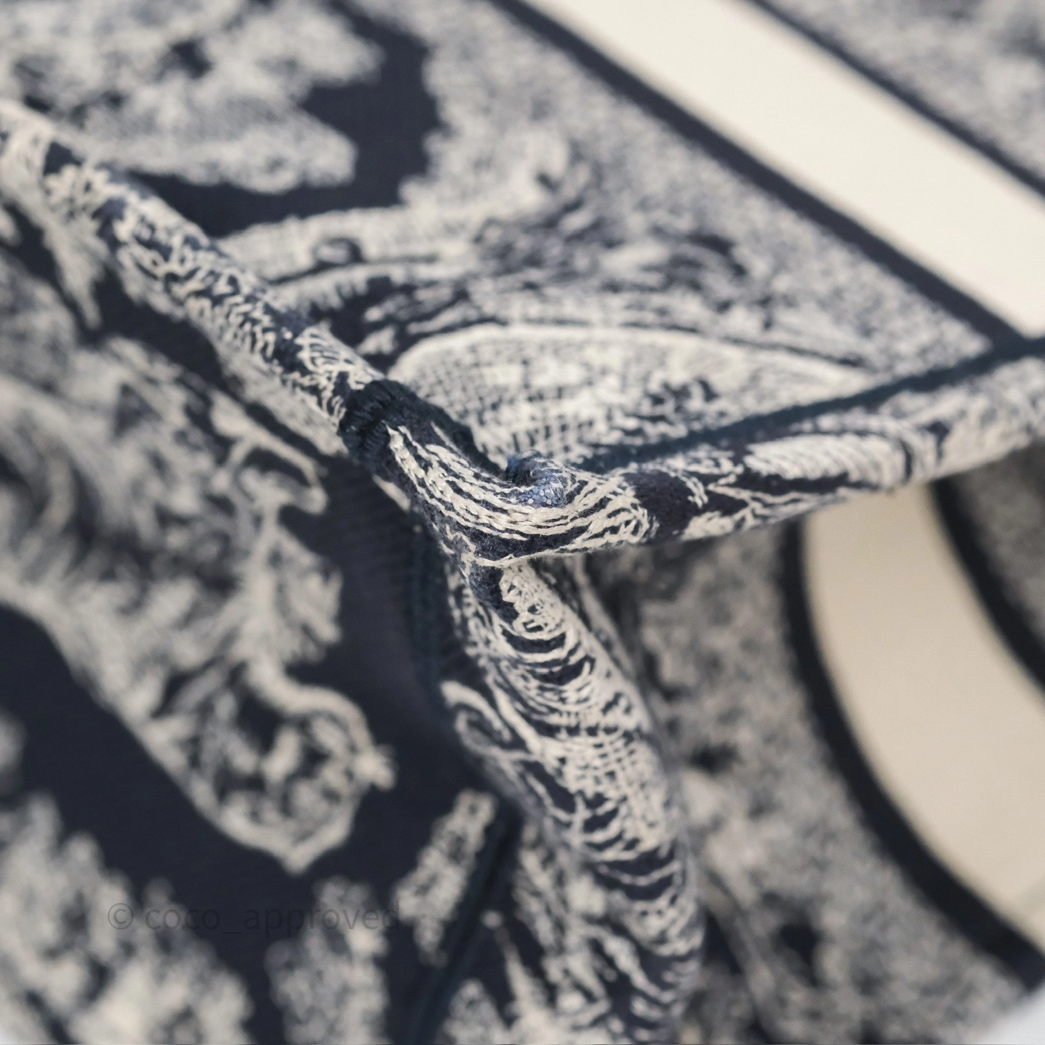 Dior New Small Book Tote Embroidered Toile De Jouy Navy
