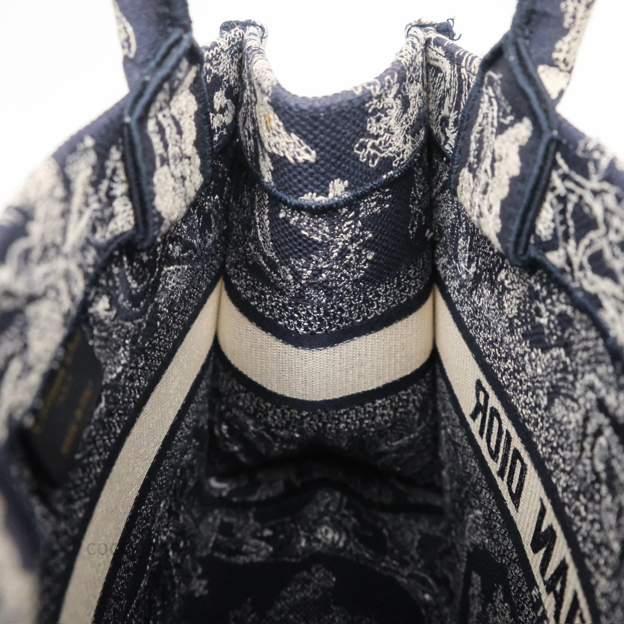 Dior New Small Book Tote Embroidered Toile De Jouy Navy