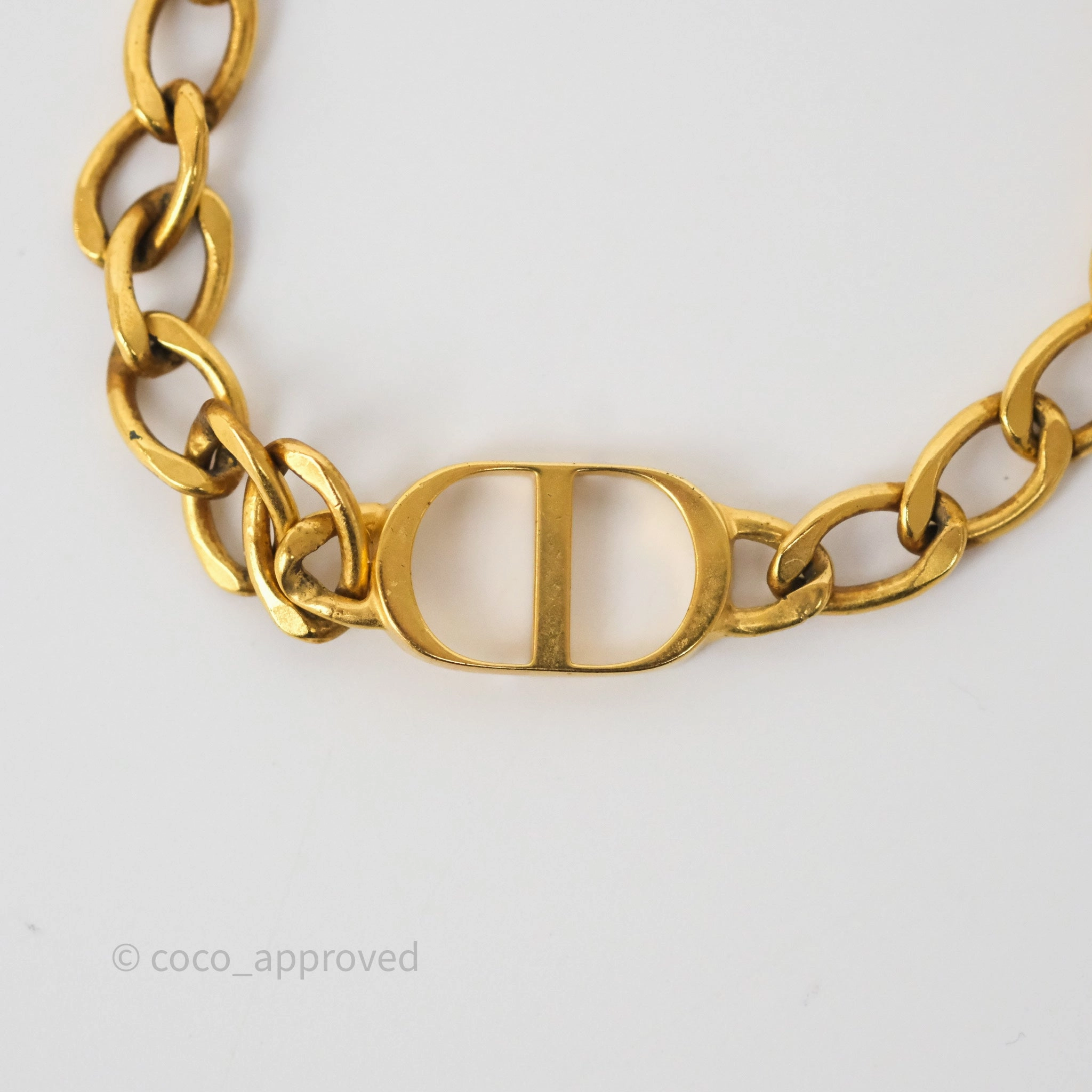 Dior Petit CD Chain Bracelet Antique Gold Tone