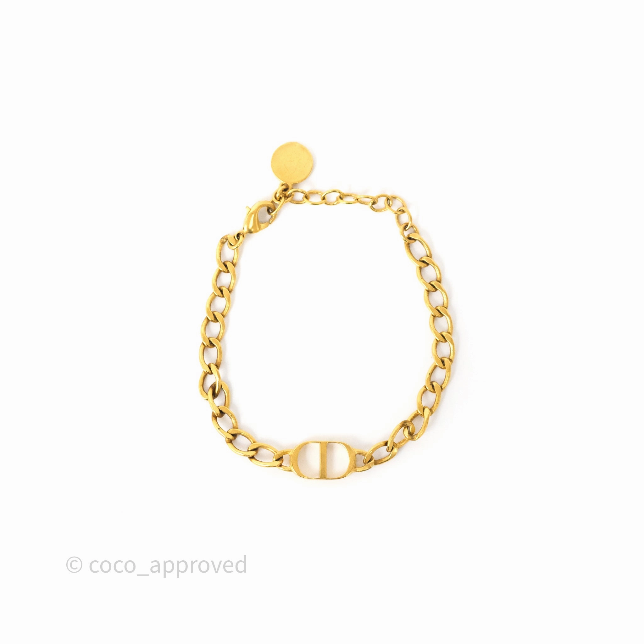Dior Petit CD Chain Bracelet Antique Gold Tone