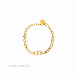 Dior Petit CD Chain Bracelet Antique Gold Tone