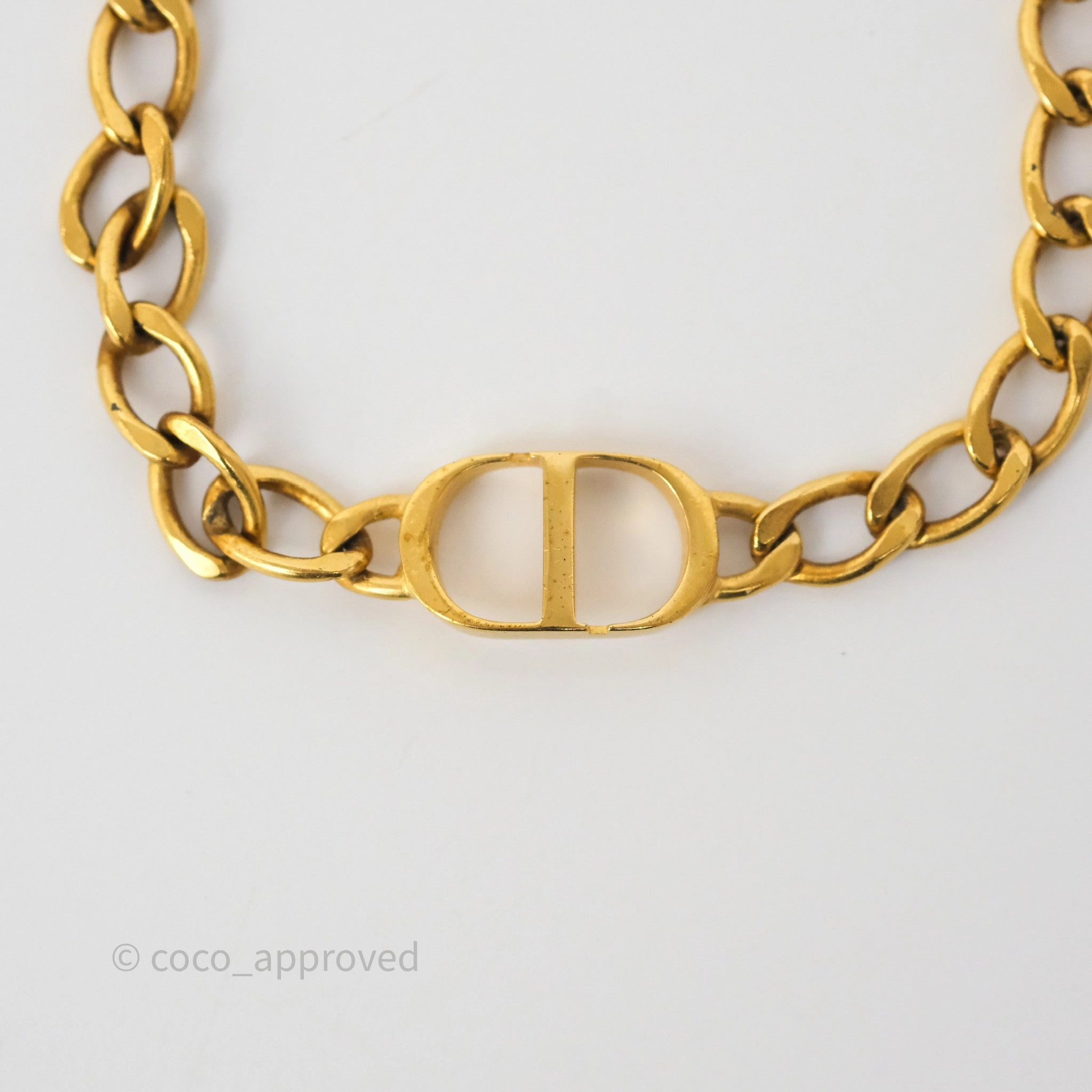 Dior Petit CD Chain Bracelet Antique Gold Tone
