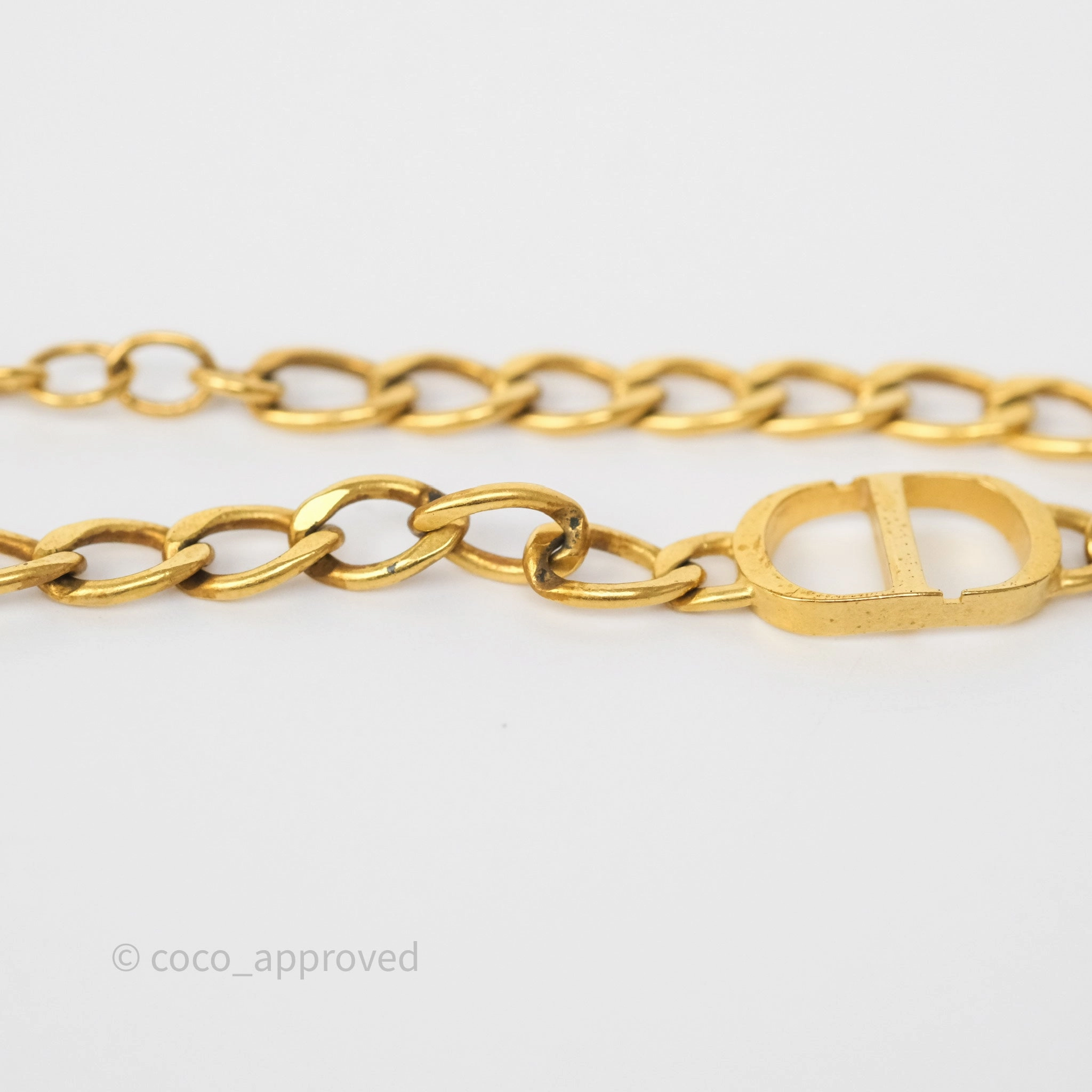 Dior Petit CD Chain Bracelet Antique Gold Tone