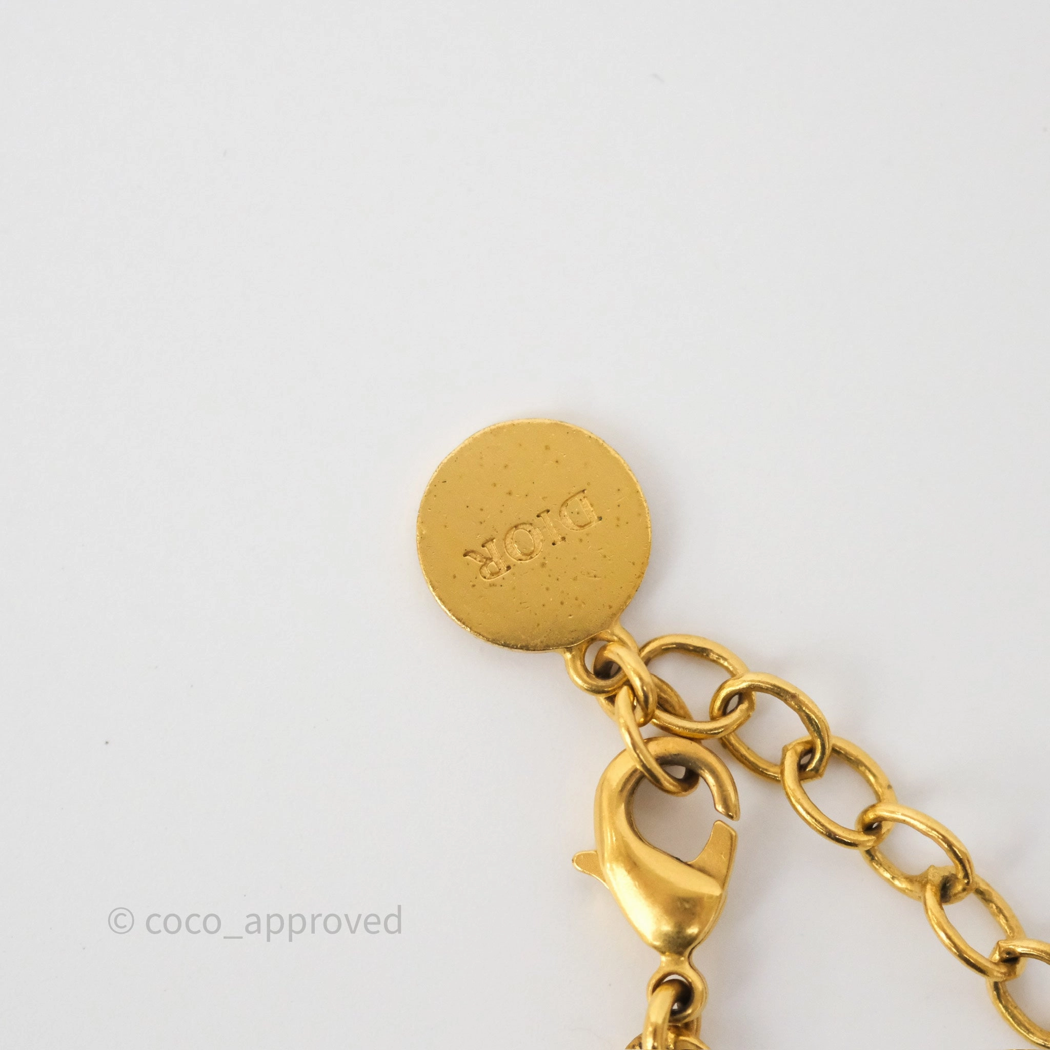 Dior Petit CD Chain Bracelet Antique Gold Tone