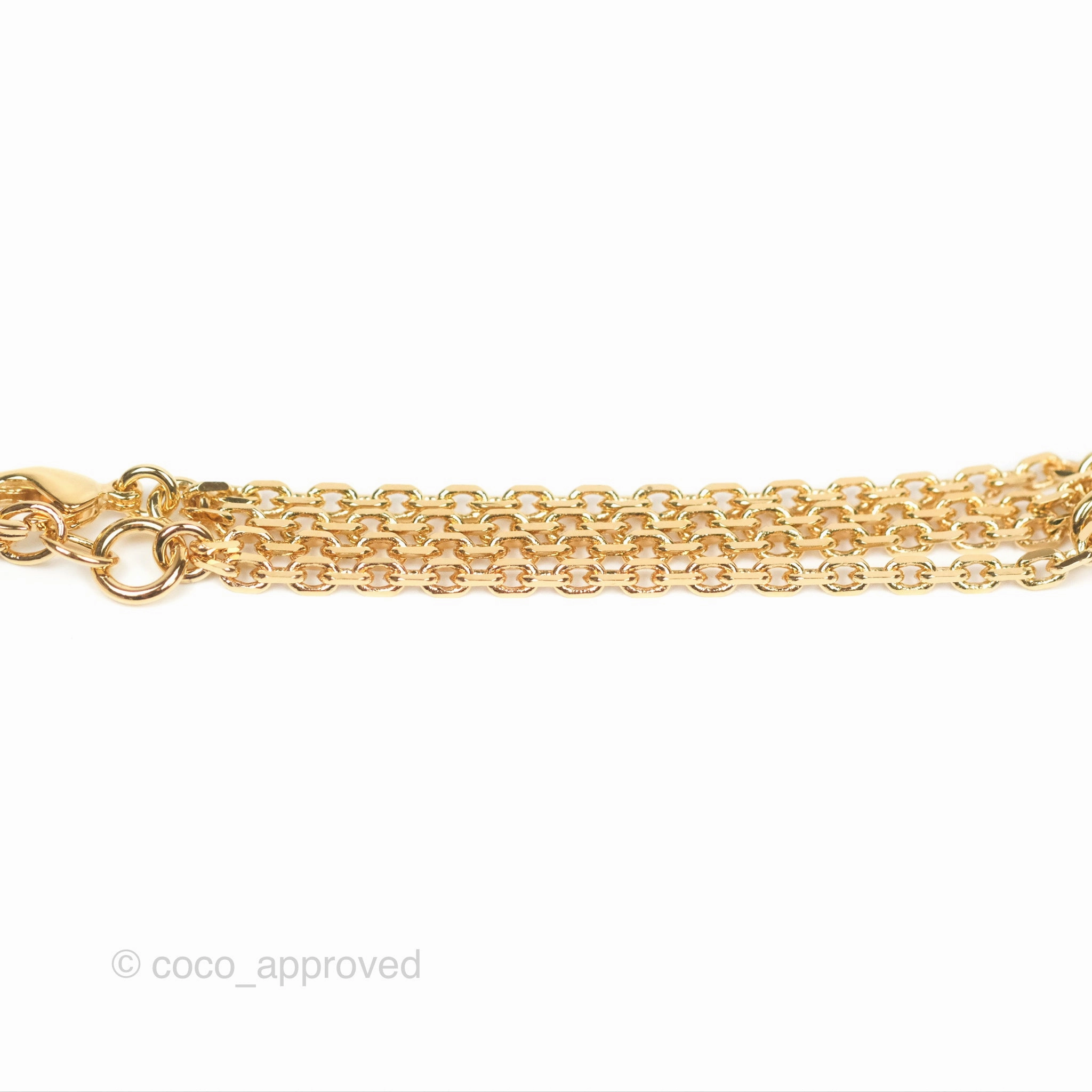 Dior Petit Star Crystal CD Charm Bracelet Gold Tone