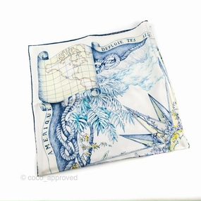 Dior Rve d'Infini Square Scarf 90 Ecru Multicolor Silk Twill