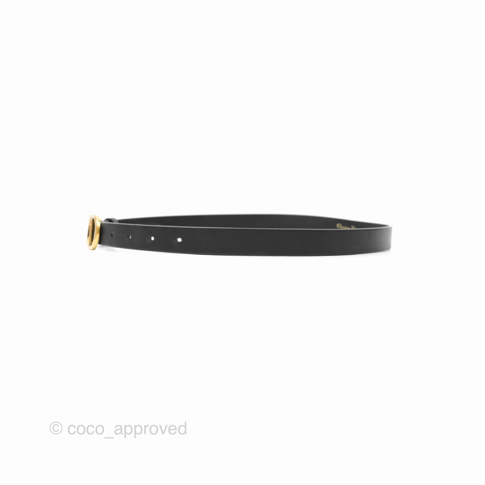 Dior Saddle Belt Black Ultrasmooth Calfskin Antique Gold 20mm