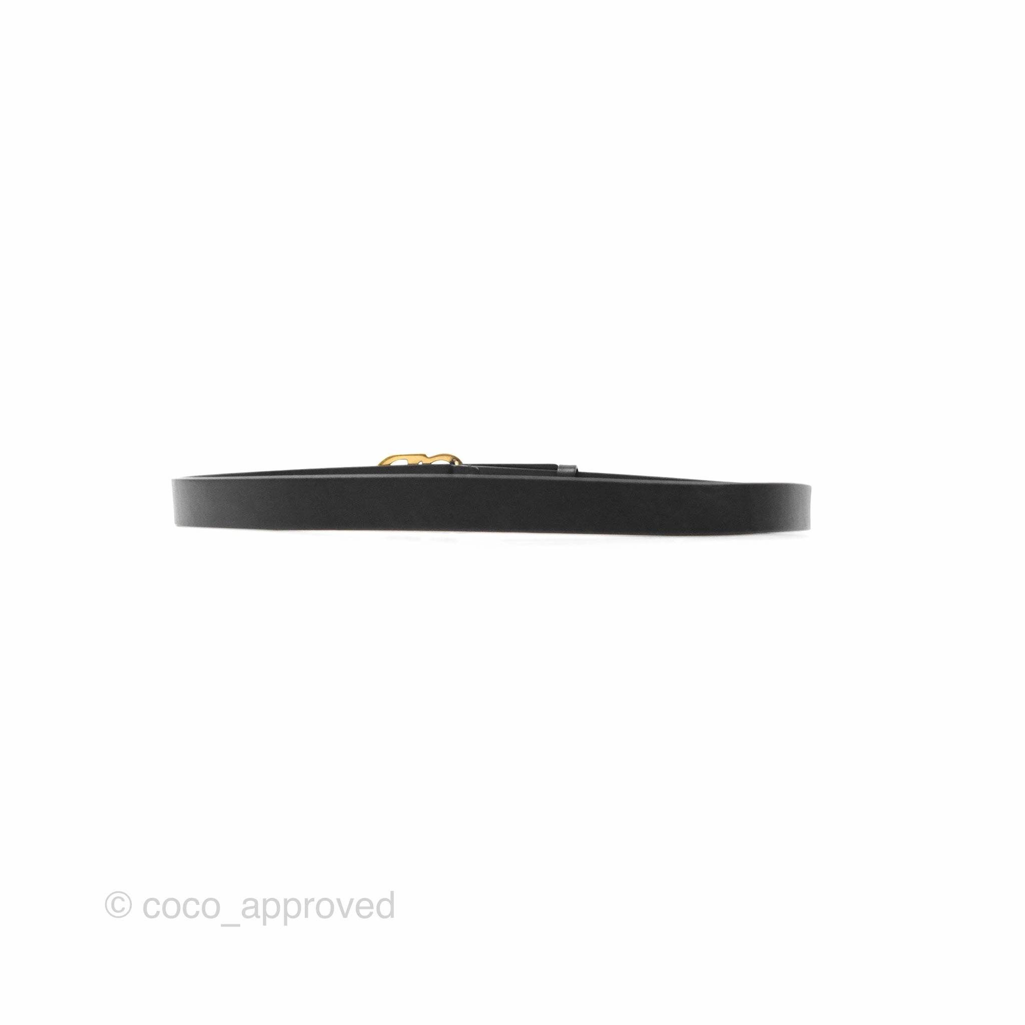 Dior Saddle Belt Black Ultrasmooth Calfskin Antique Gold 20mm