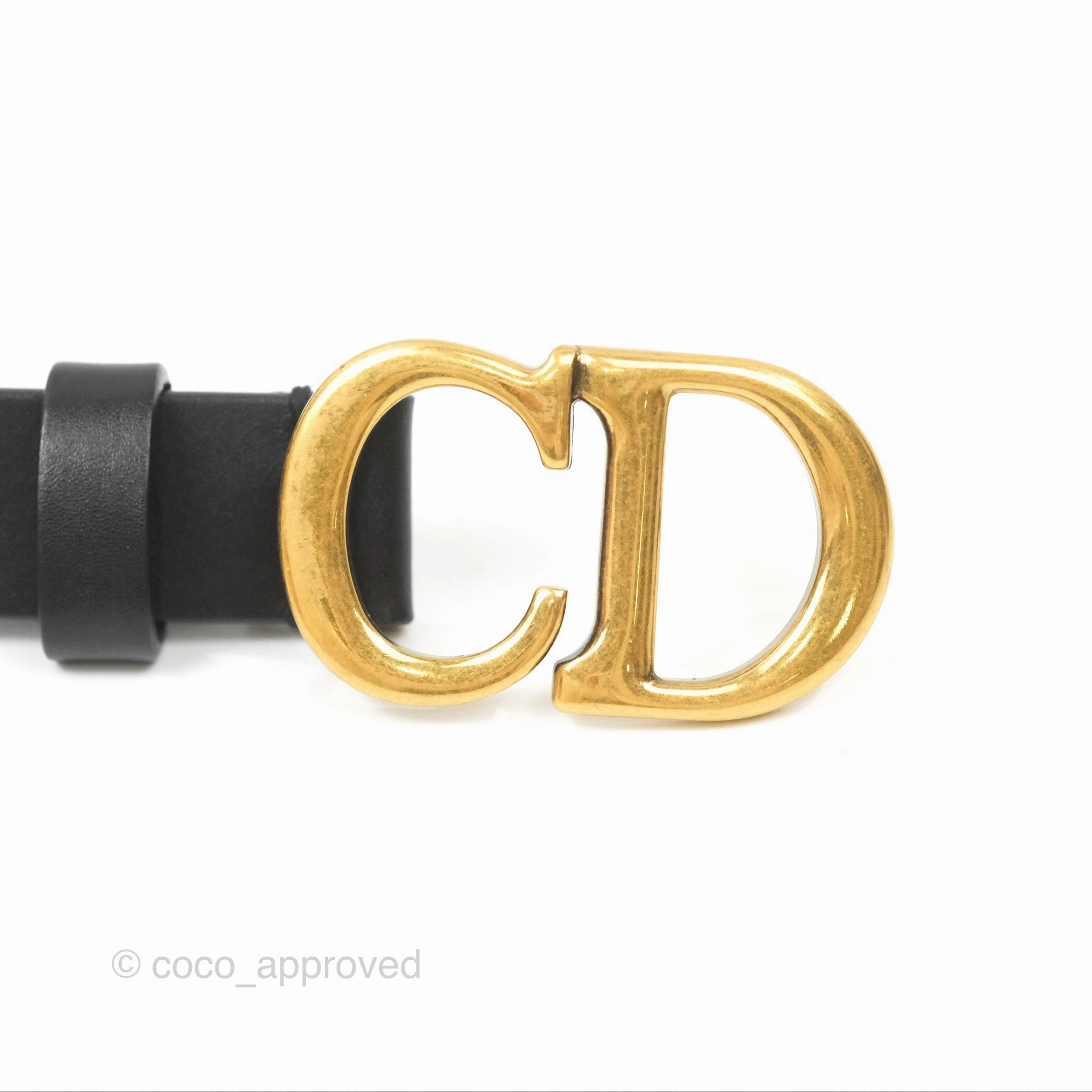 Dior Saddle Belt Black Ultrasmooth Calfskin Antique Gold 20mm