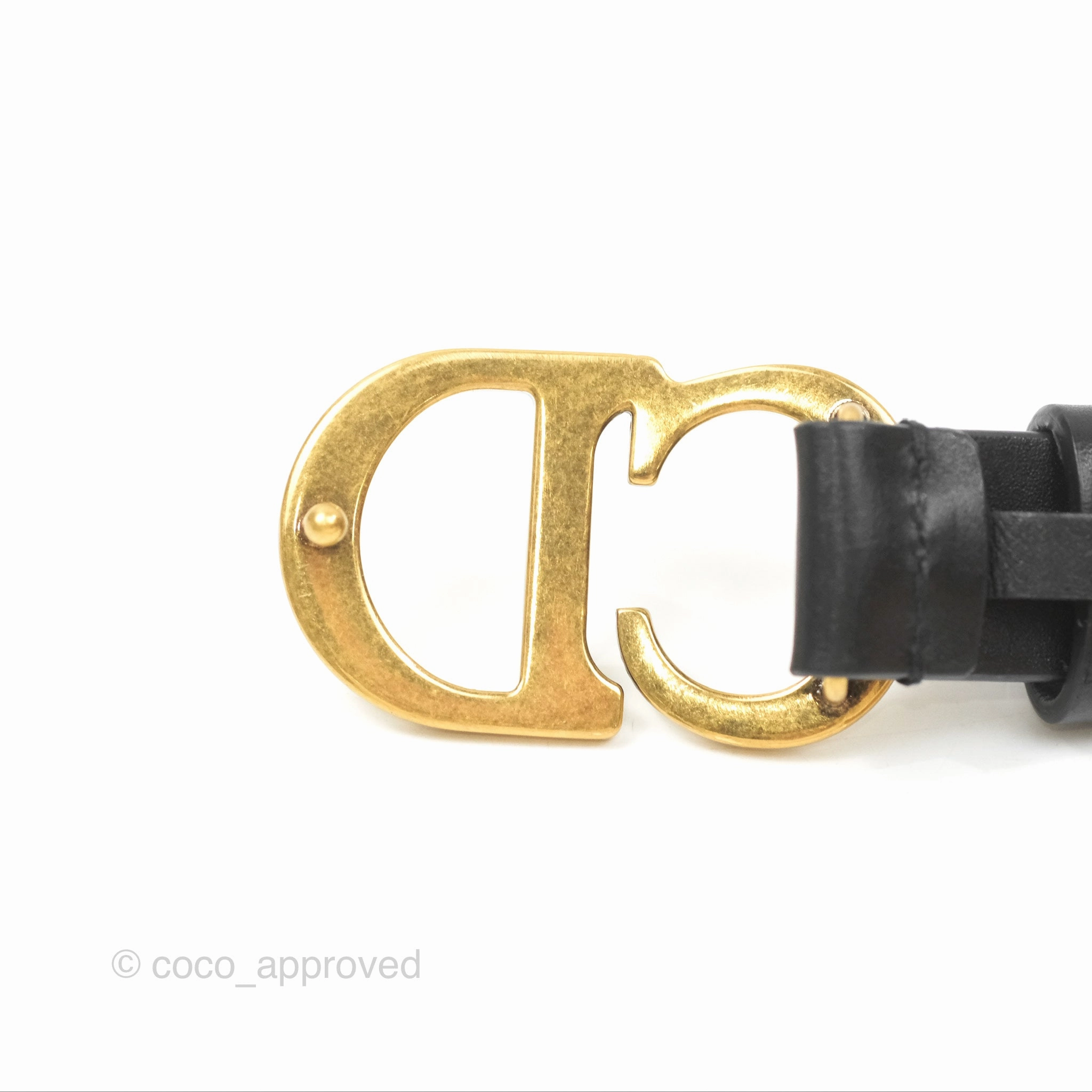 Dior Saddle Belt Black Ultrasmooth Calfskin Antique Gold 20mm