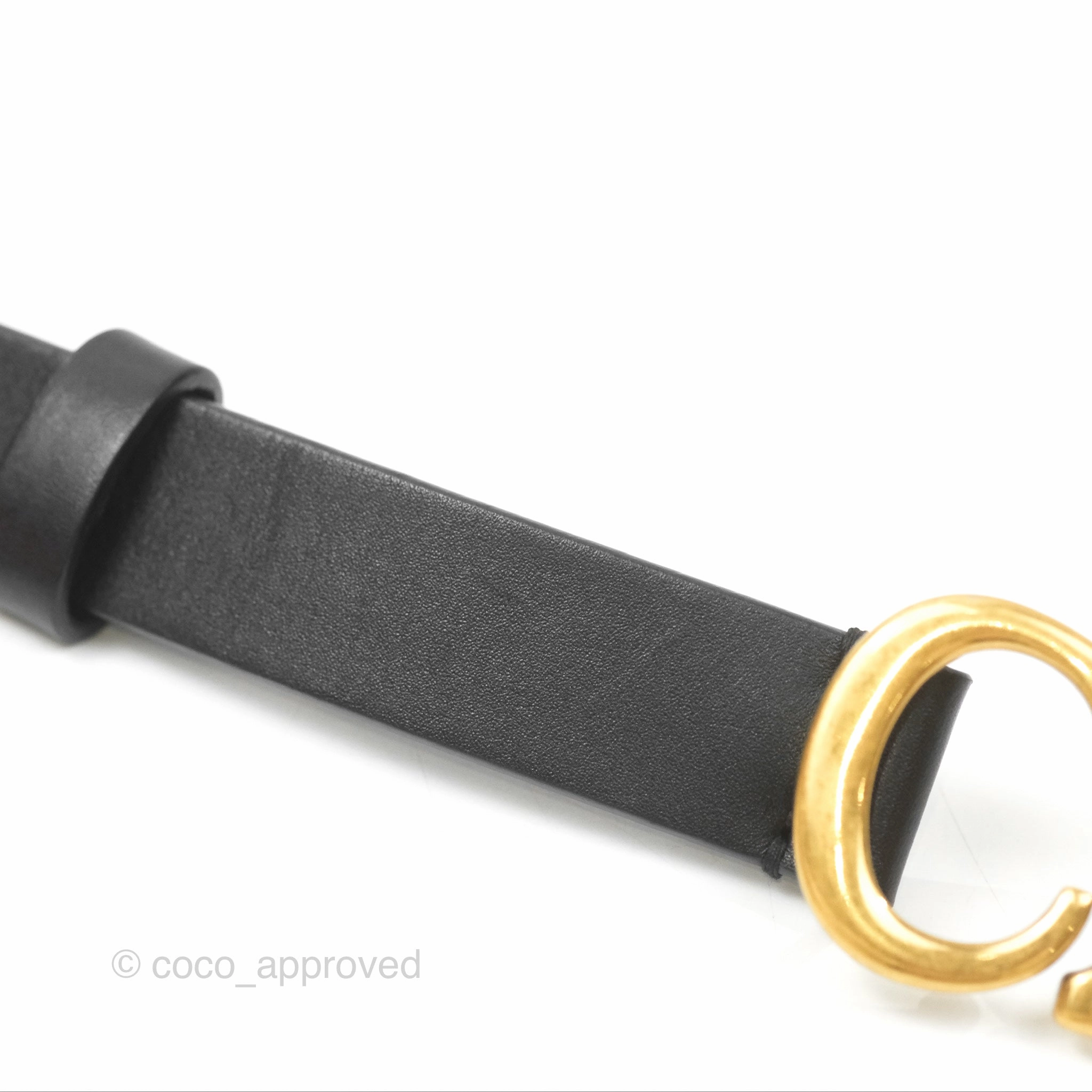 Dior Saddle Belt Black Ultrasmooth Calfskin Antique Gold 20mm