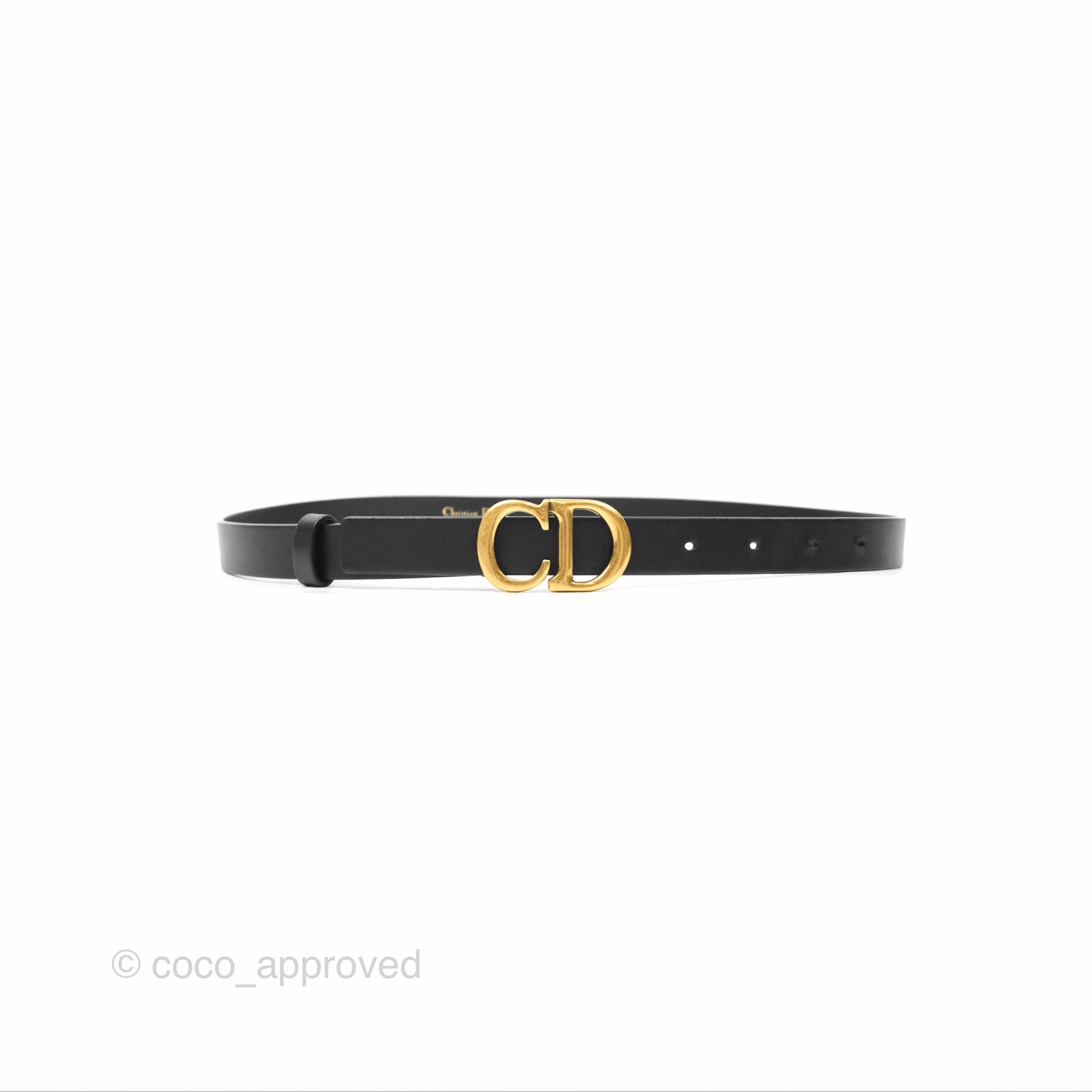 Dior Saddle Belt Black Ultrasmooth Calfskin Antique Gold 20mm