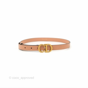 Dior Saddle Belt Sand Pink Ultrasmooth Calfskin Antique Gold