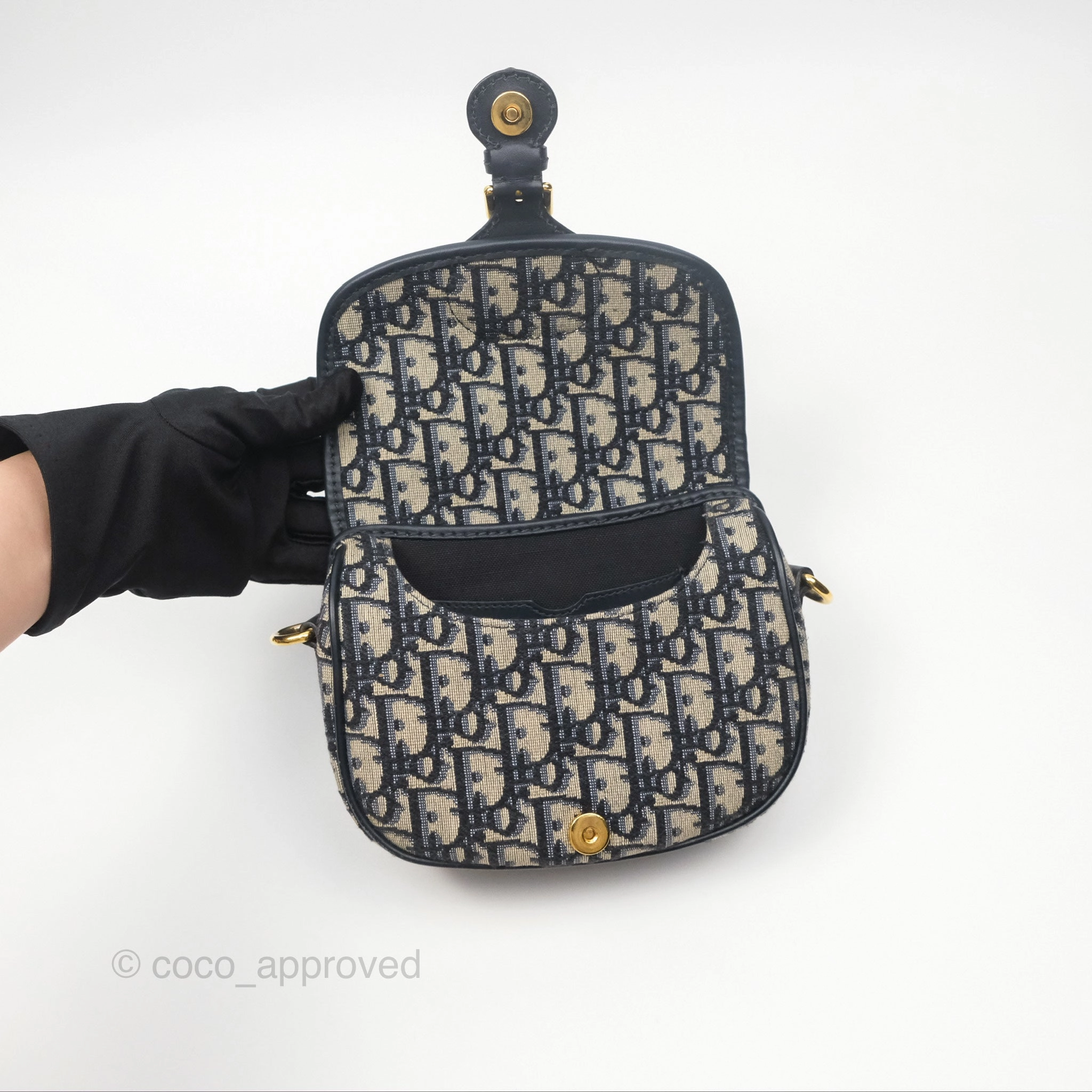 Dior Small Bobby Bag Blue Oblique Jacquard Canvas