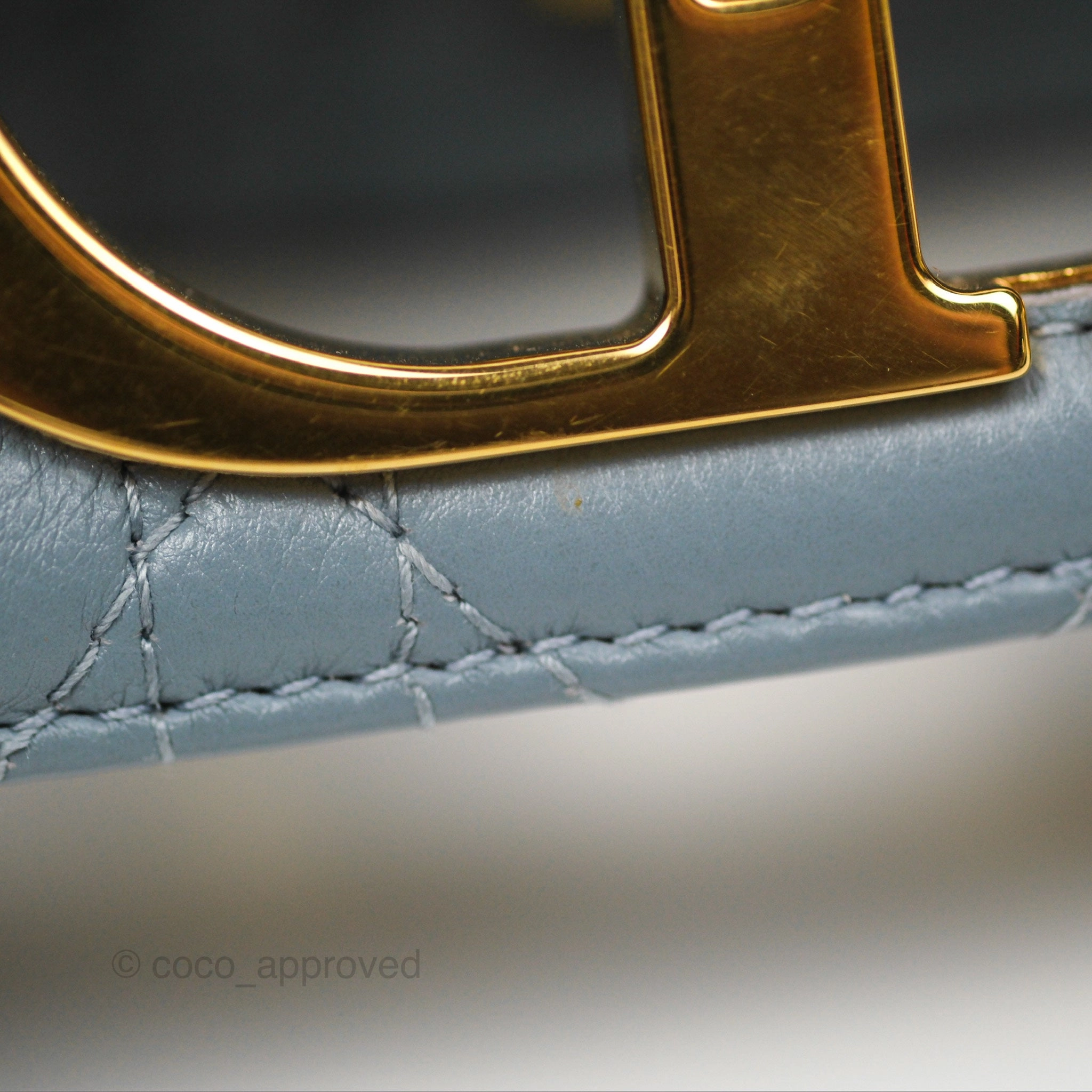Dior Small Caro Bag Blue Supple Cannage Calfskin