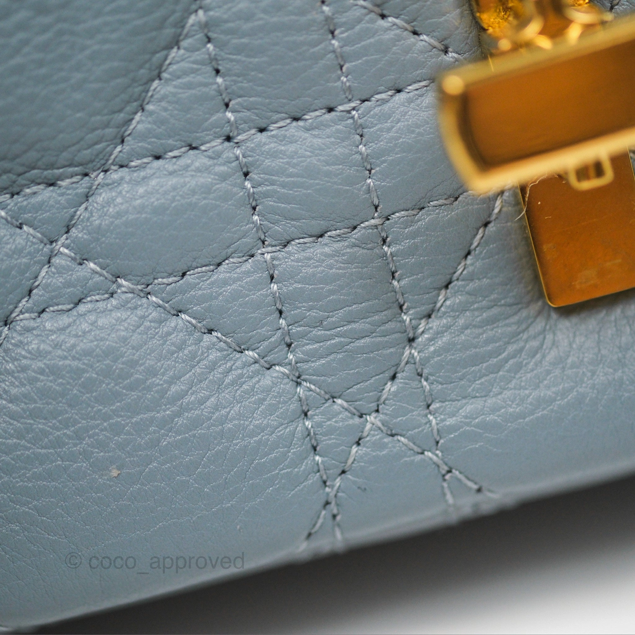 Dior Small Caro Bag Blue Supple Cannage Calfskin