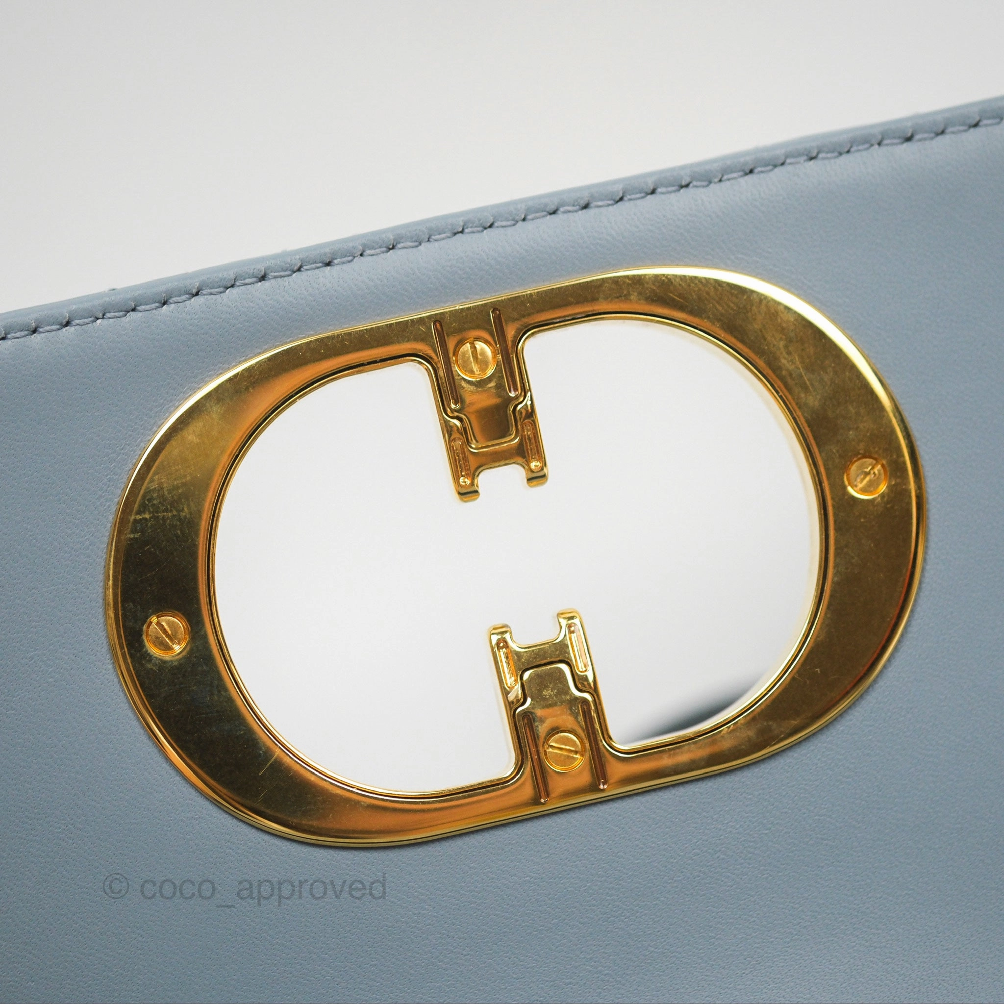 Dior Small Caro Bag Blue Supple Cannage Calfskin