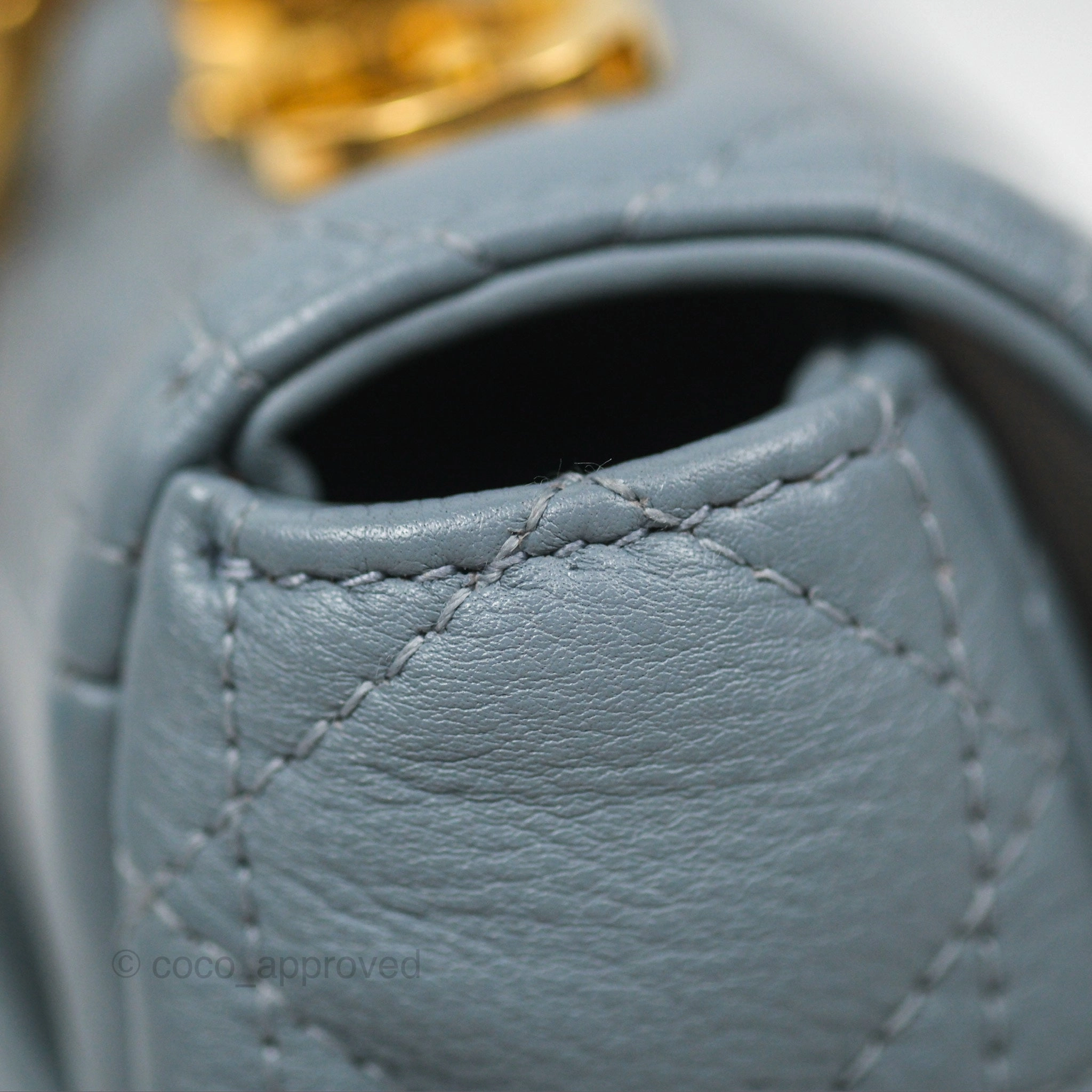 Dior Small Caro Bag Blue Supple Cannage Calfskin