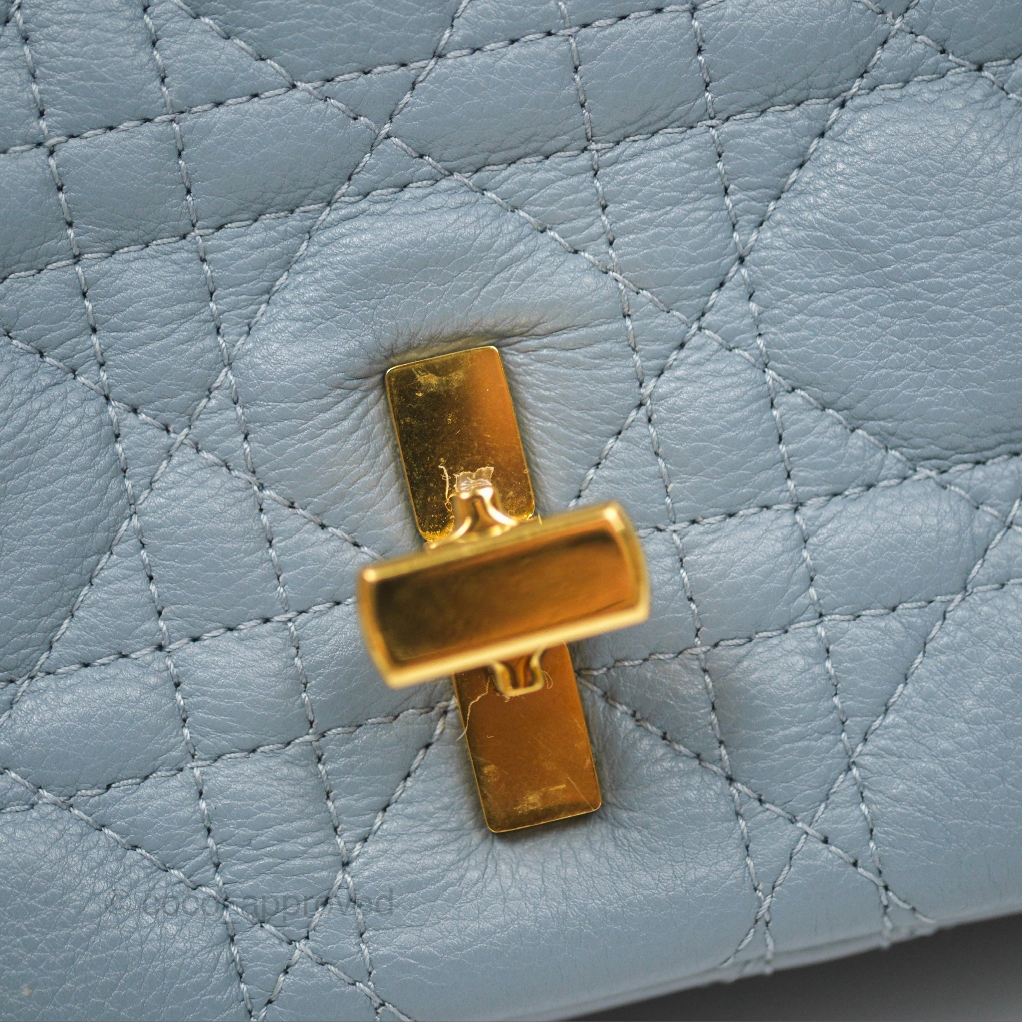 Dior Small Caro Bag Blue Supple Cannage Calfskin