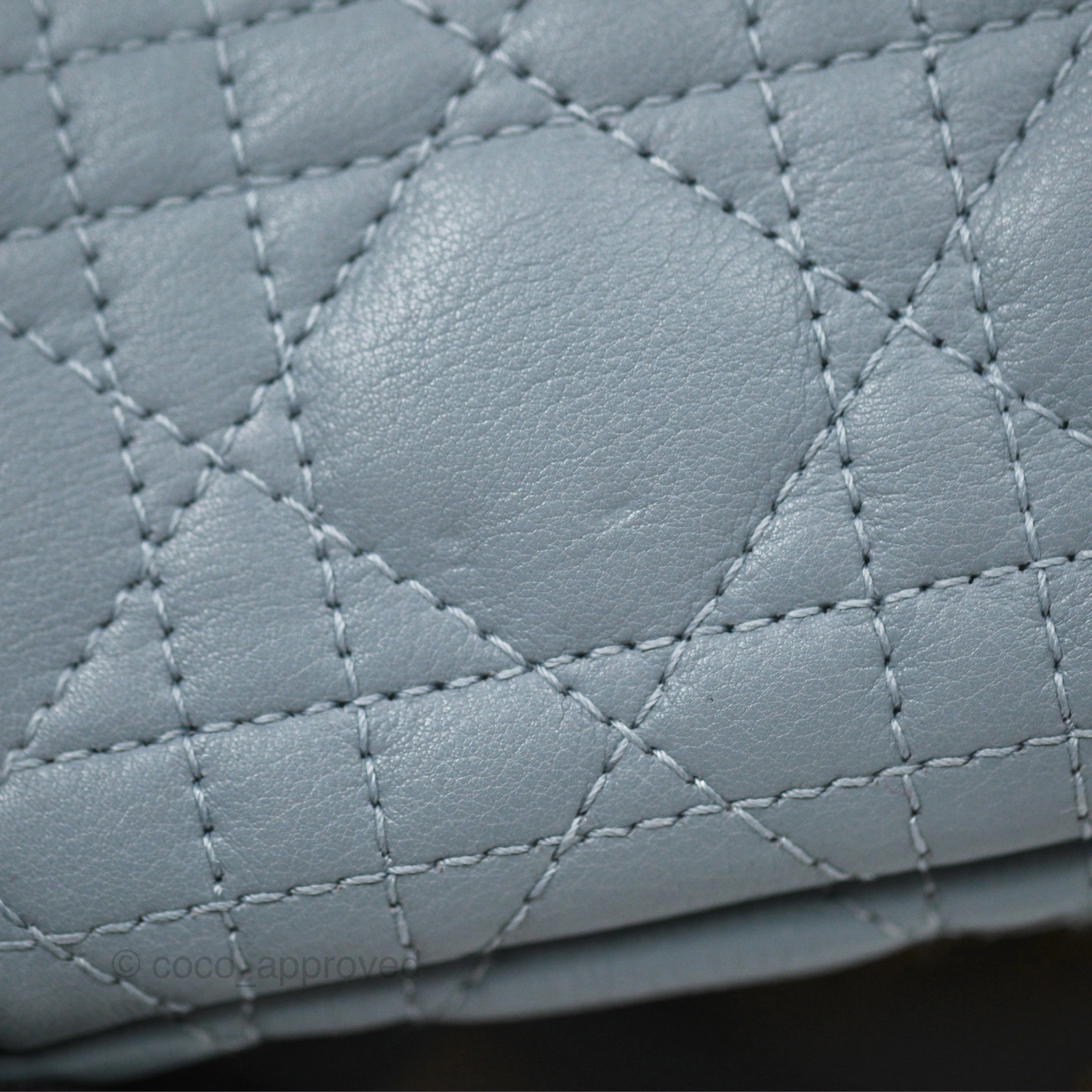 Dior Small Caro Bag Blue Supple Cannage Calfskin