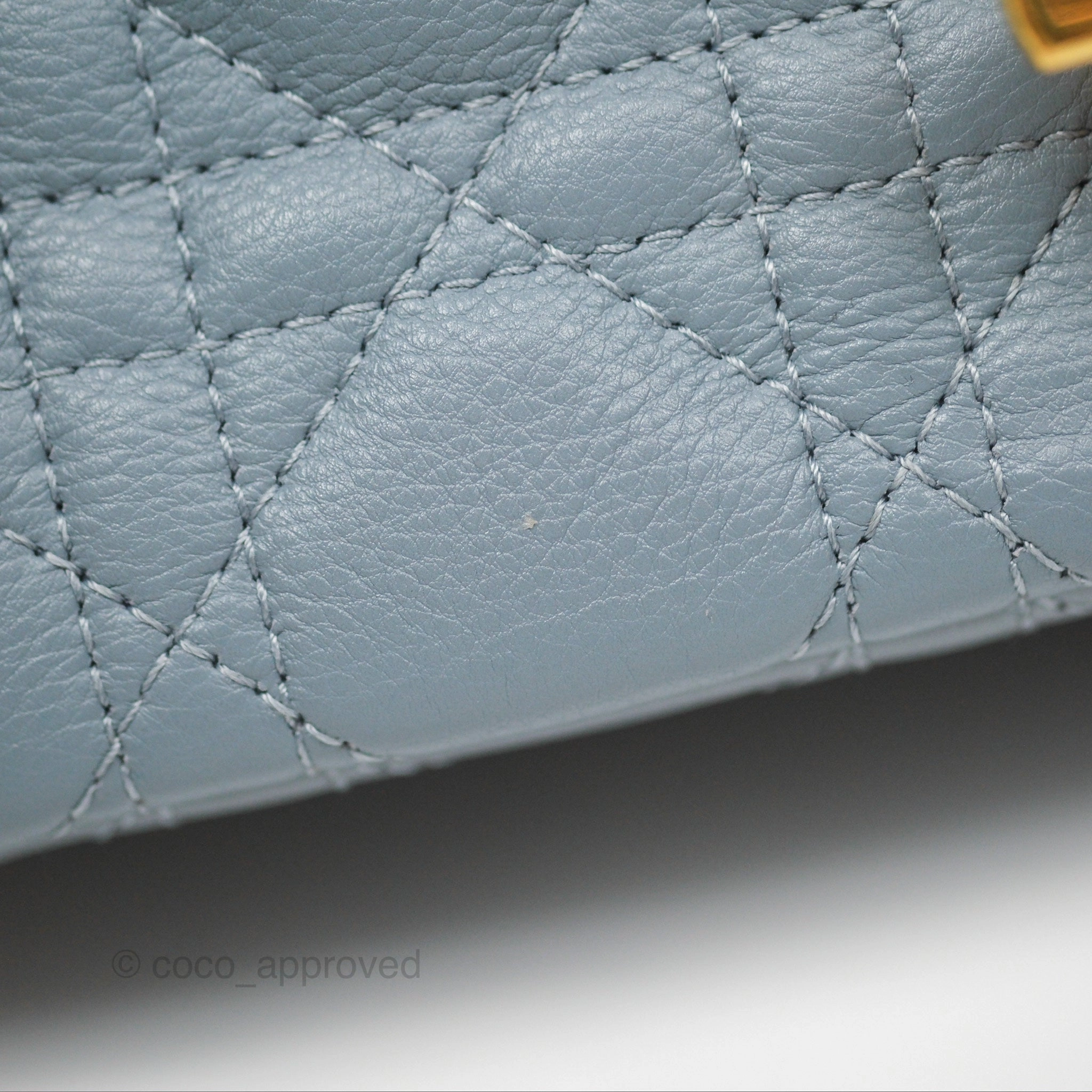 Dior Small Caro Bag Blue Supple Cannage Calfskin