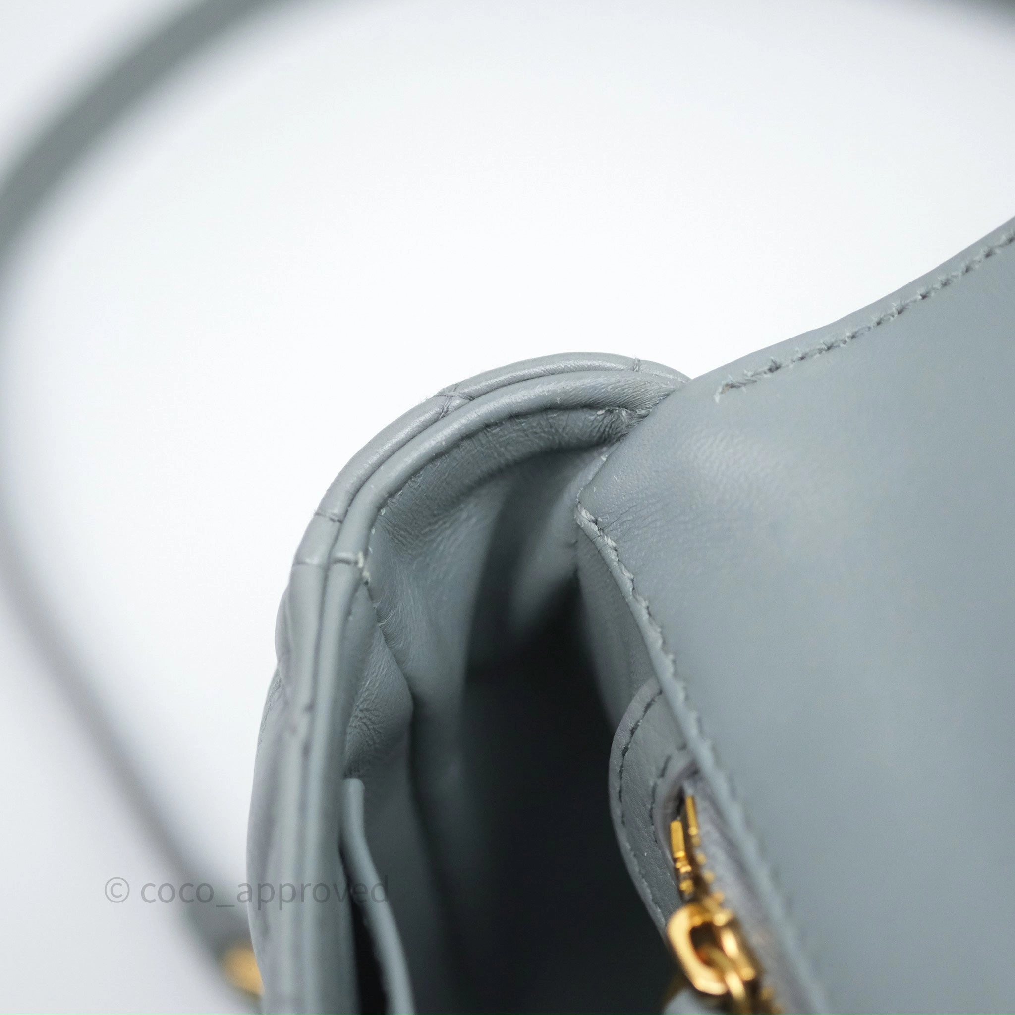 Dior Small Caro Bag Grey Supple Cannage Calfskin