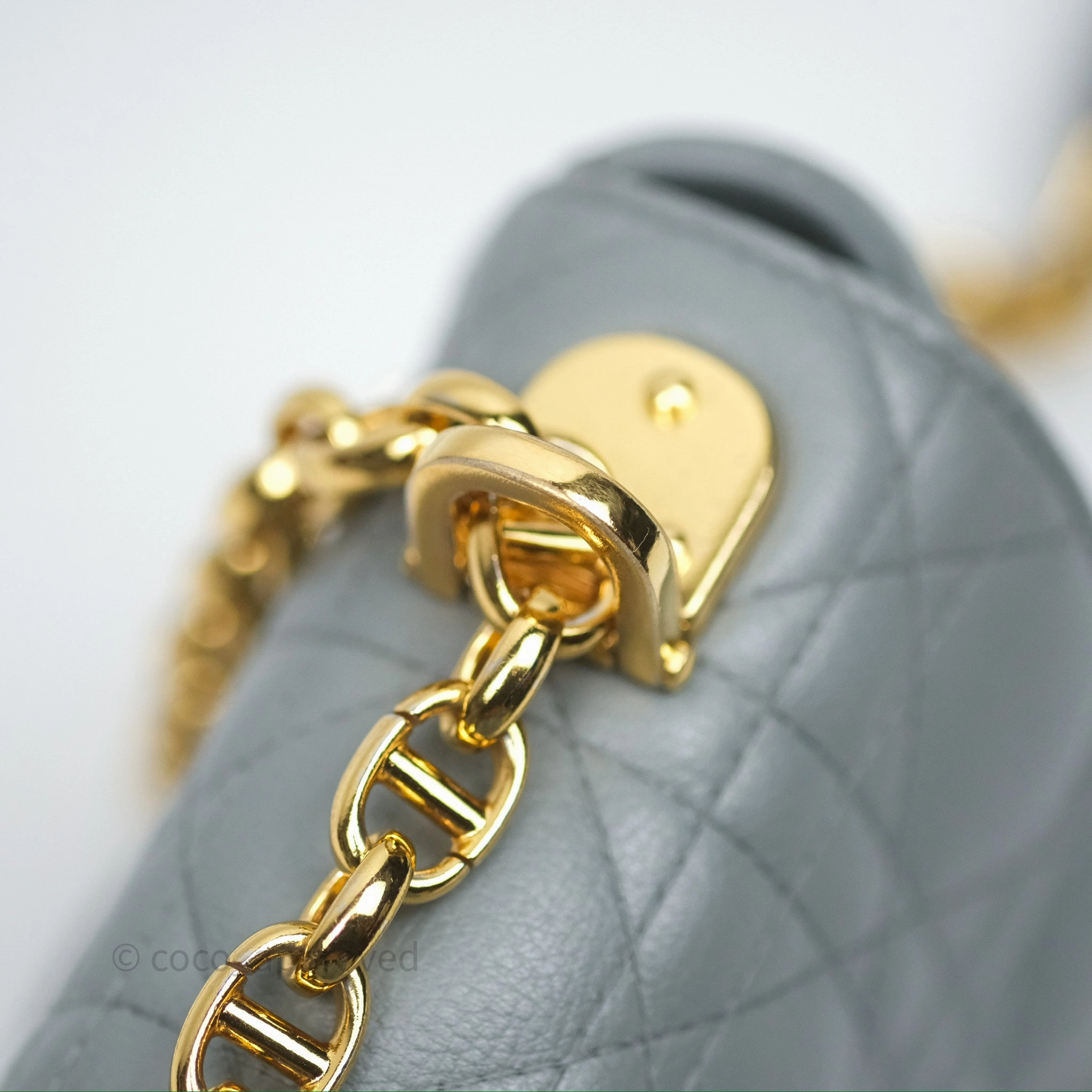 Dior Small Caro Bag Grey Supple Cannage Calfskin
