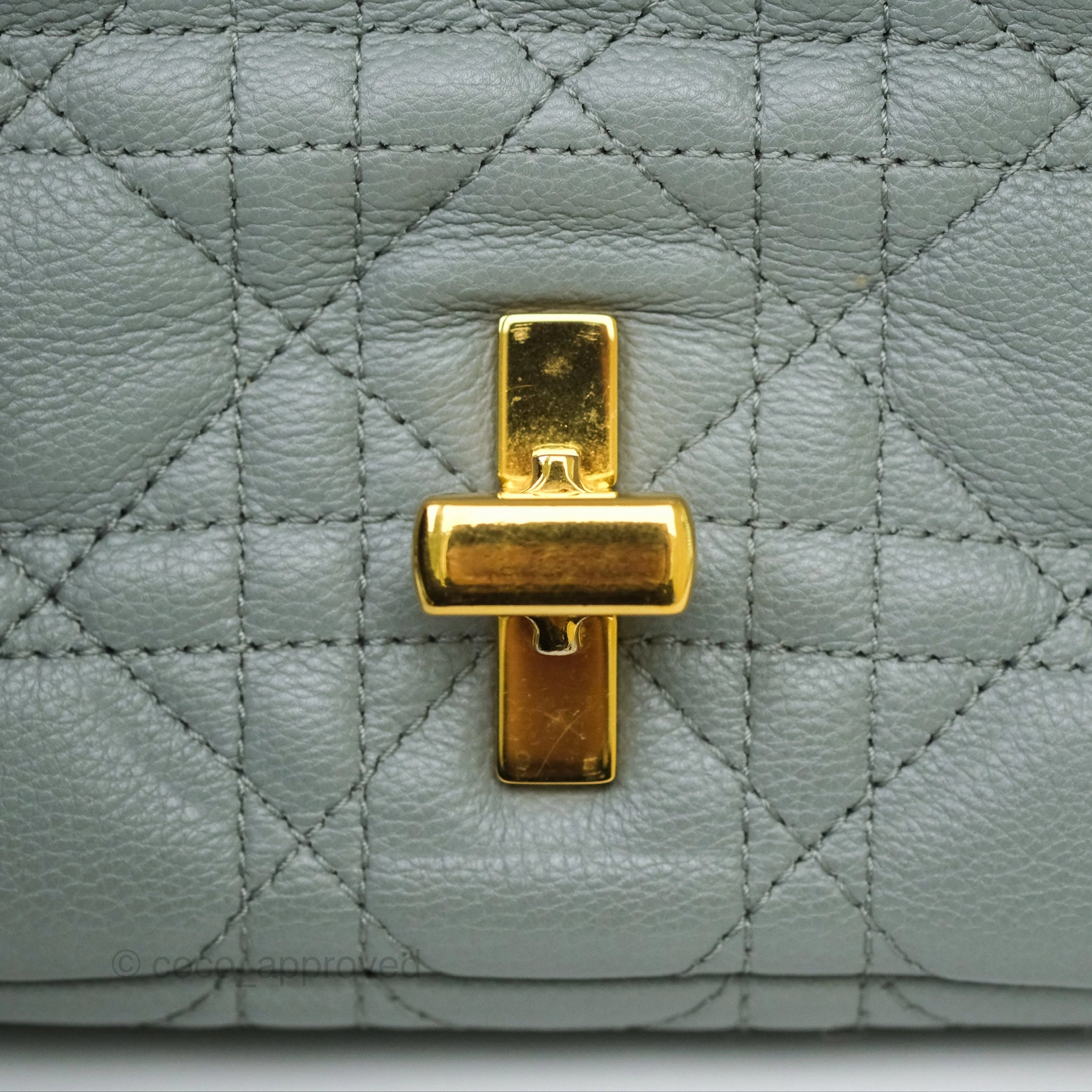 Dior Small Caro Bag Grey Supple Cannage Calfskin