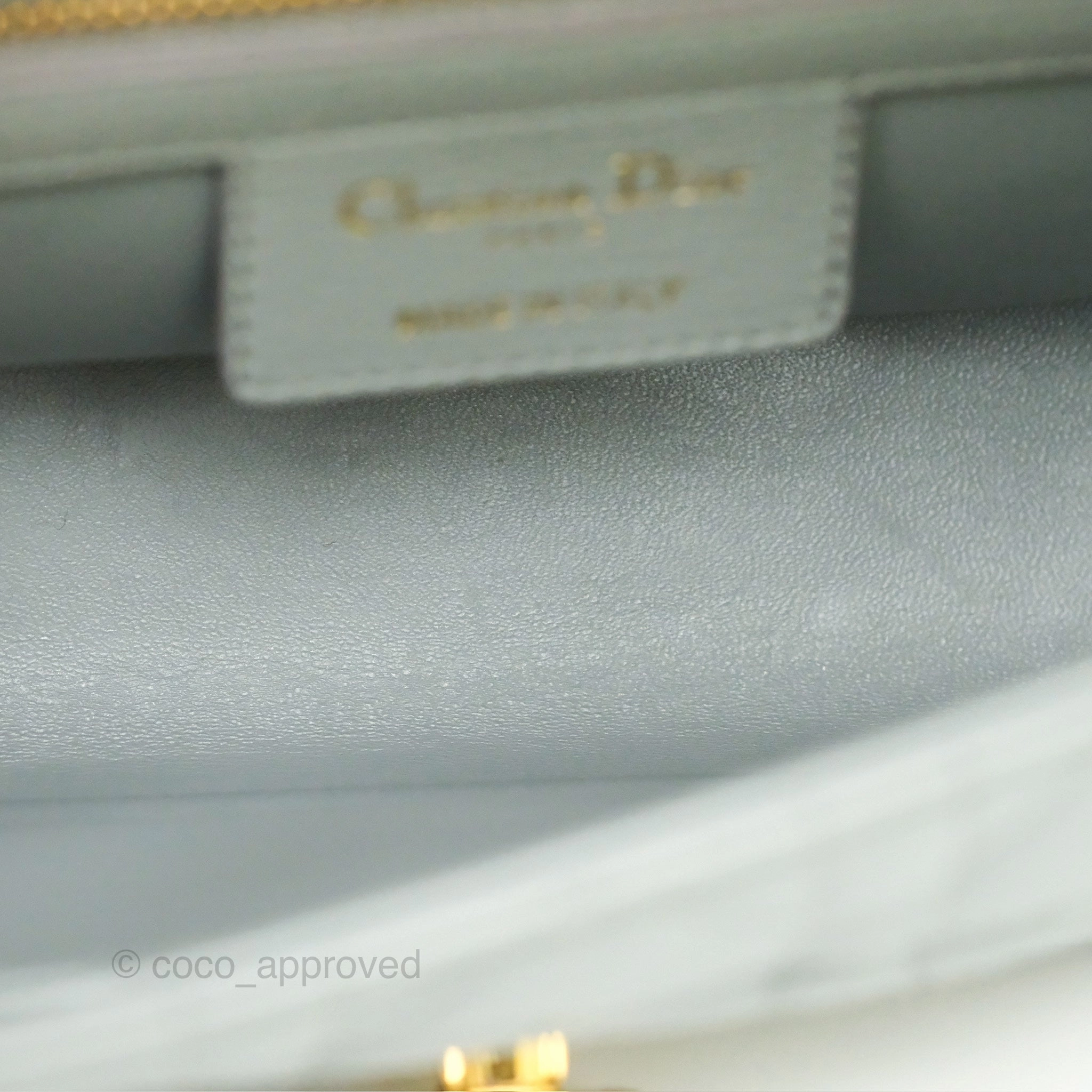Dior Small Caro Bag Grey Supple Cannage Calfskin