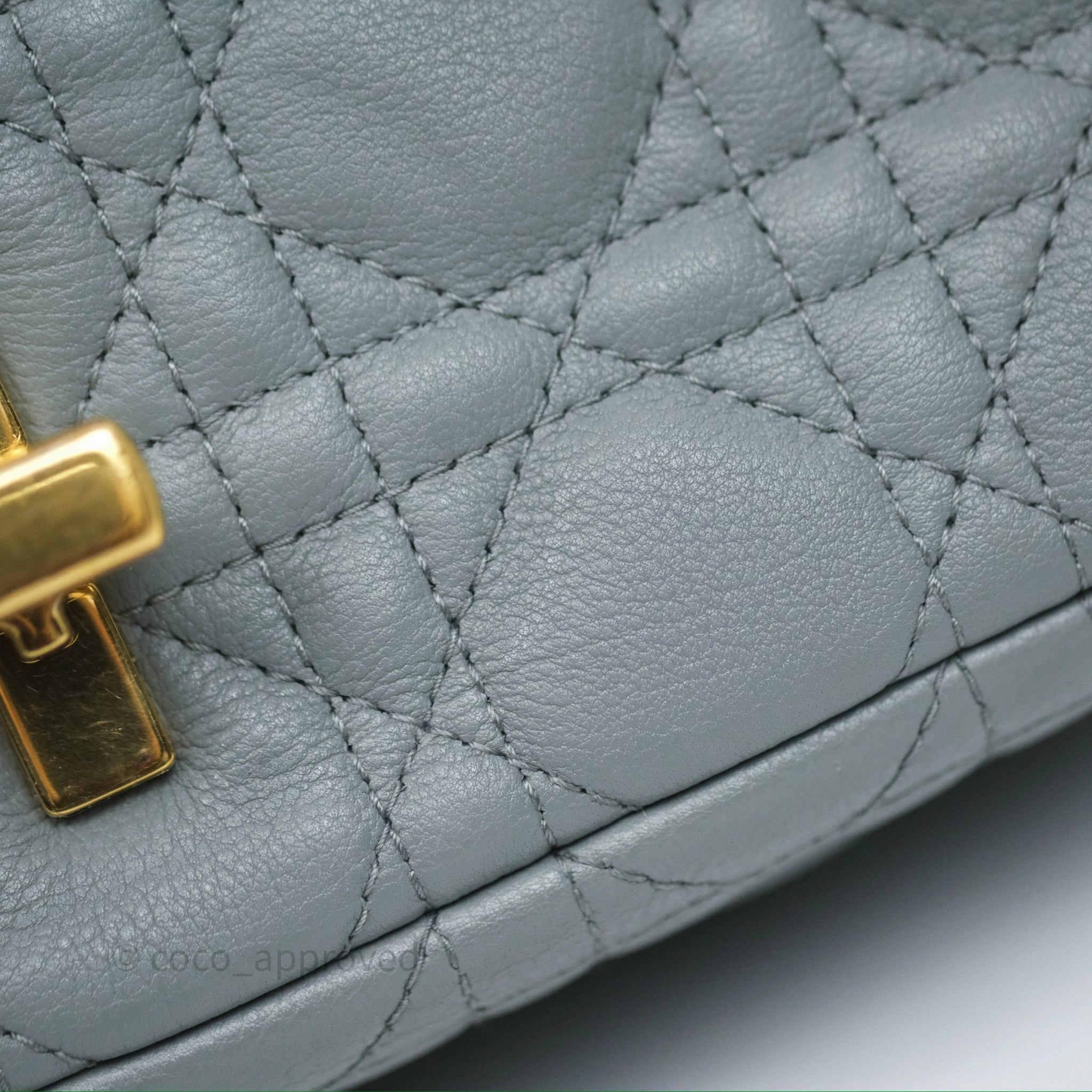 Dior Small Caro Bag Grey Supple Cannage Calfskin