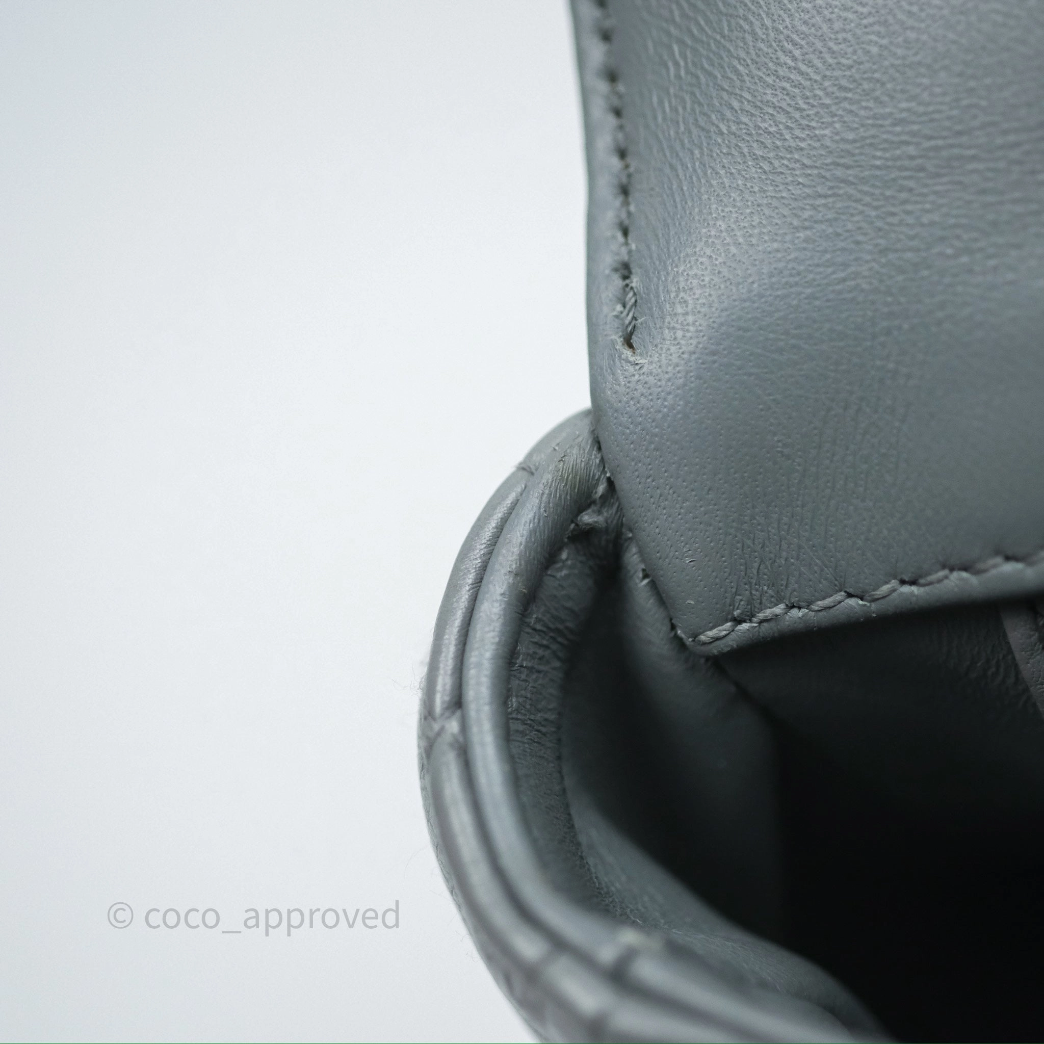 Dior Small Caro Bag Grey Supple Cannage Calfskin
