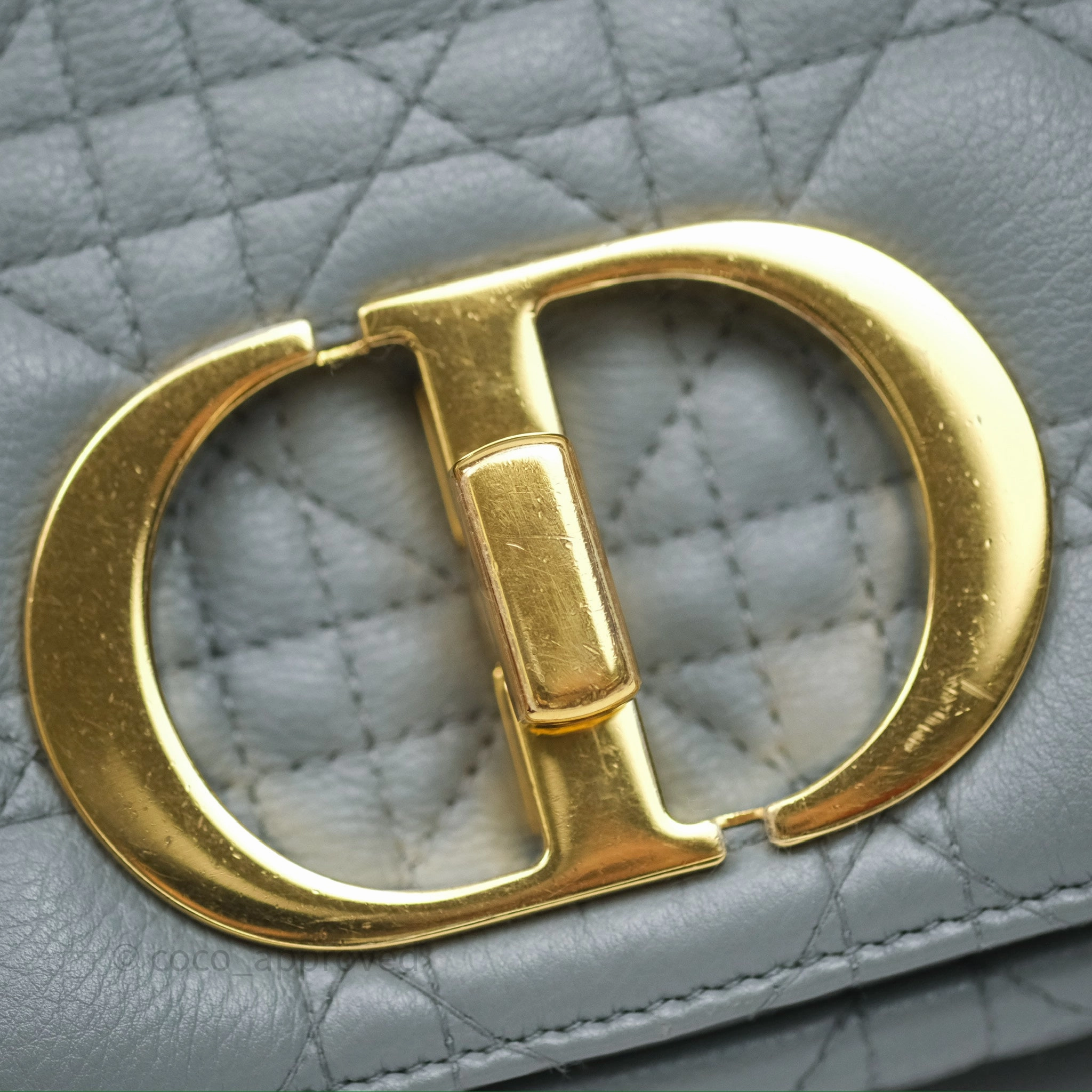 Dior Small Caro Bag Grey Supple Cannage Calfskin