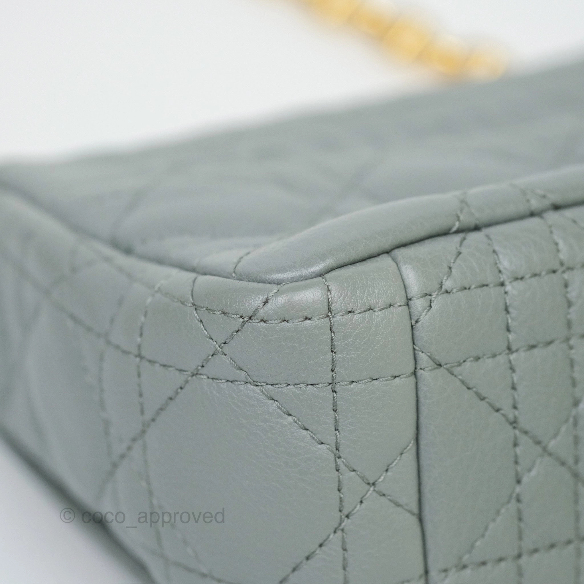 Dior Small Caro Bag Grey Supple Cannage Calfskin