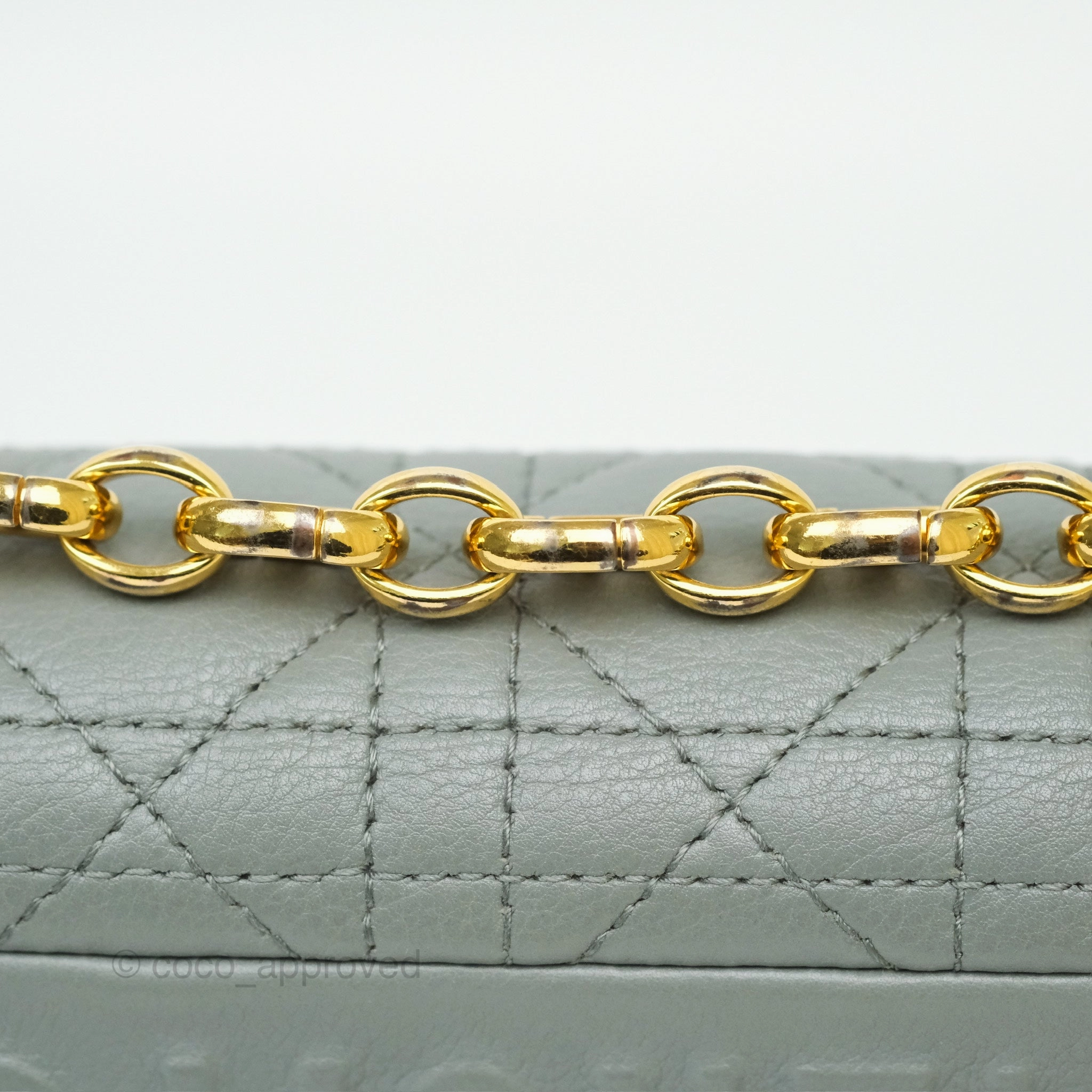 Dior Small Caro Bag Grey Supple Cannage Calfskin