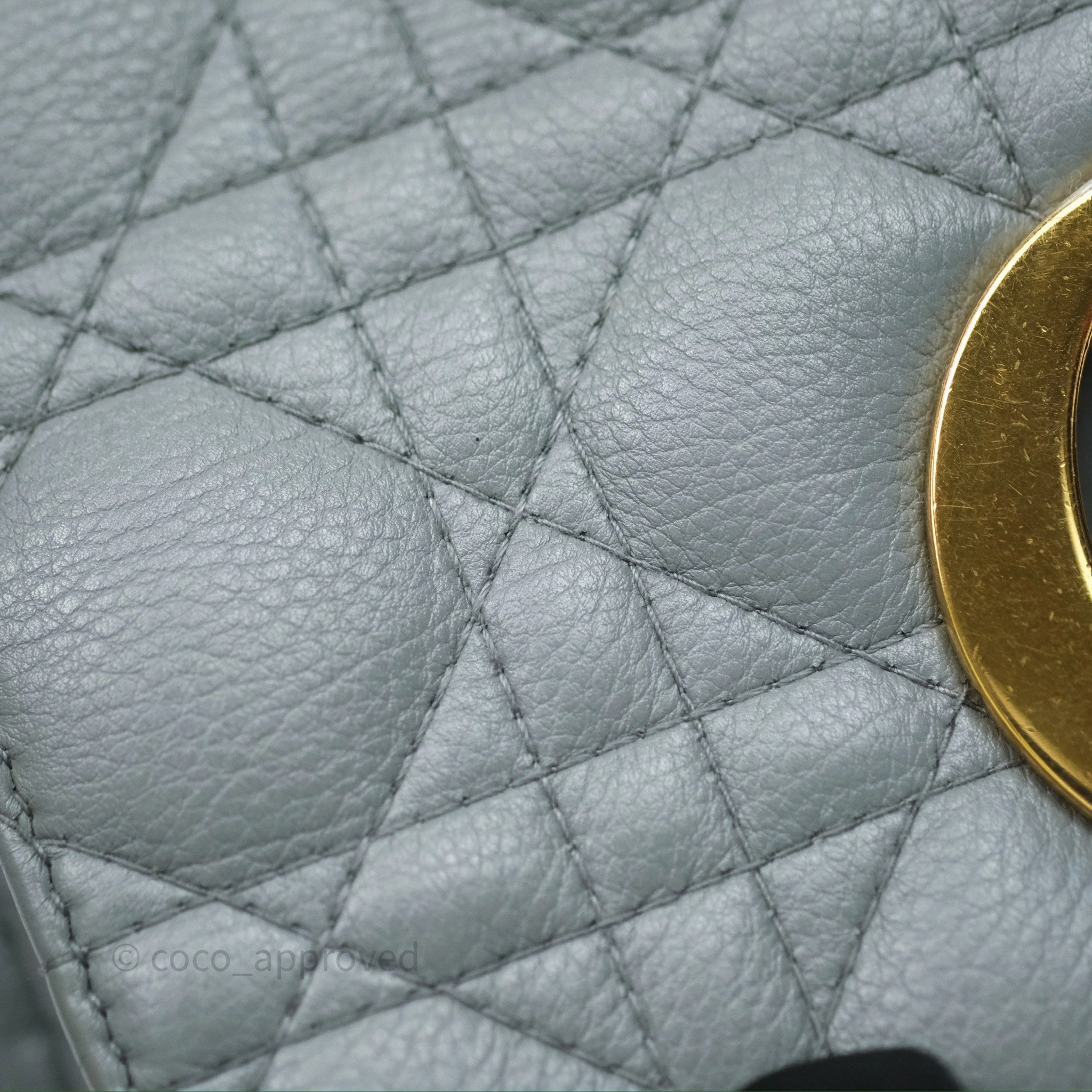 Dior Small Caro Bag Grey Supple Cannage Calfskin