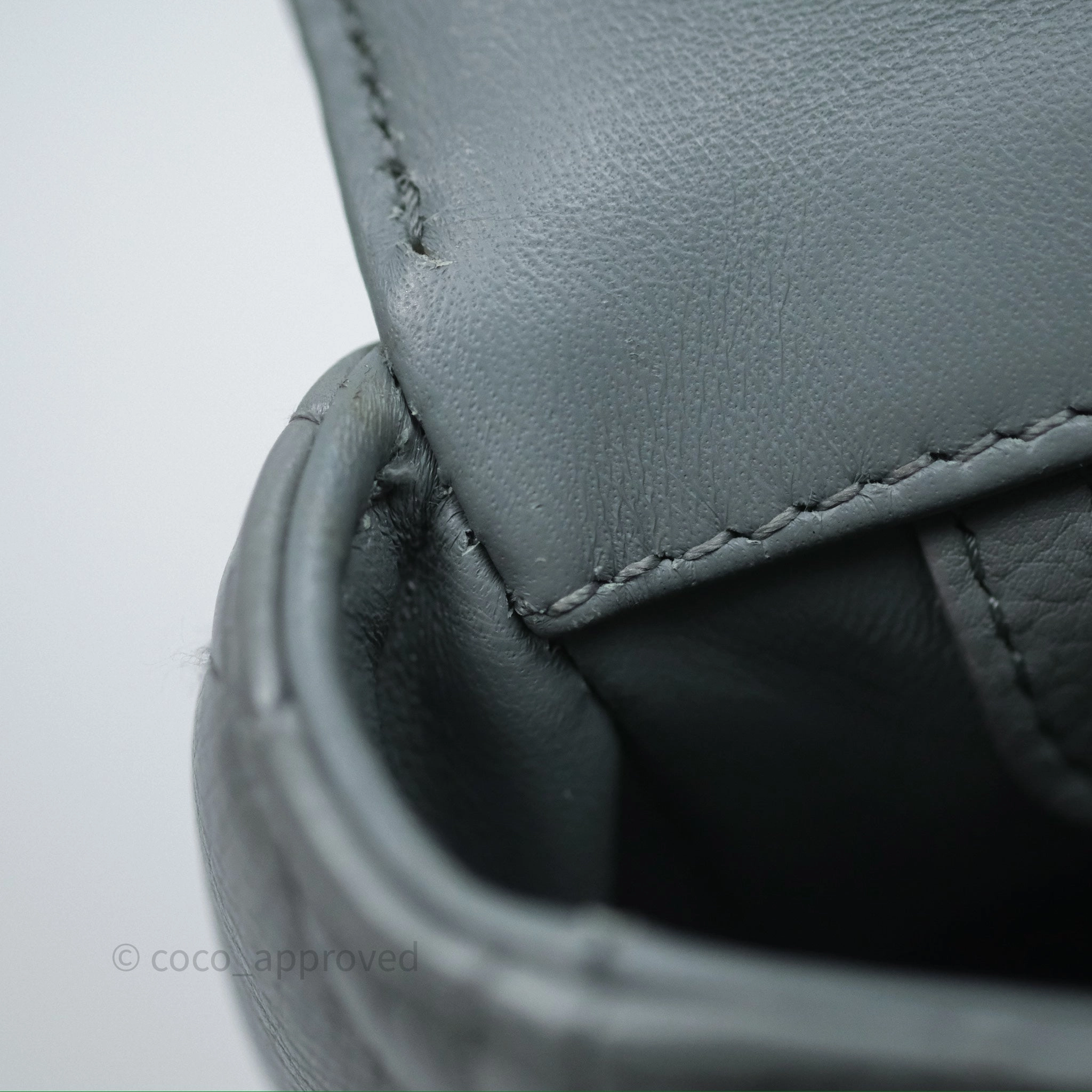 Dior Small Caro Bag Grey Supple Cannage Calfskin