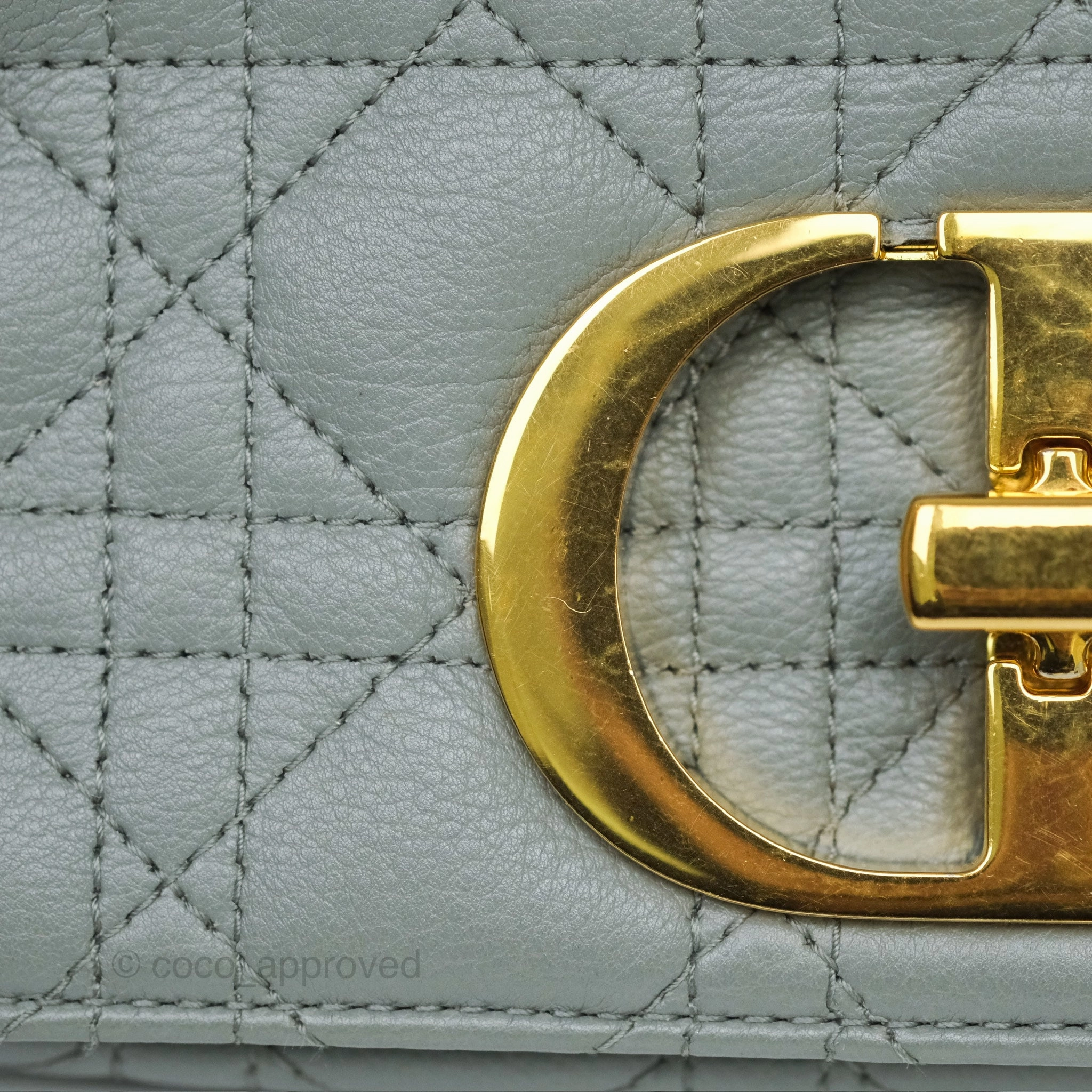 Dior Small Caro Bag Grey Supple Cannage Calfskin