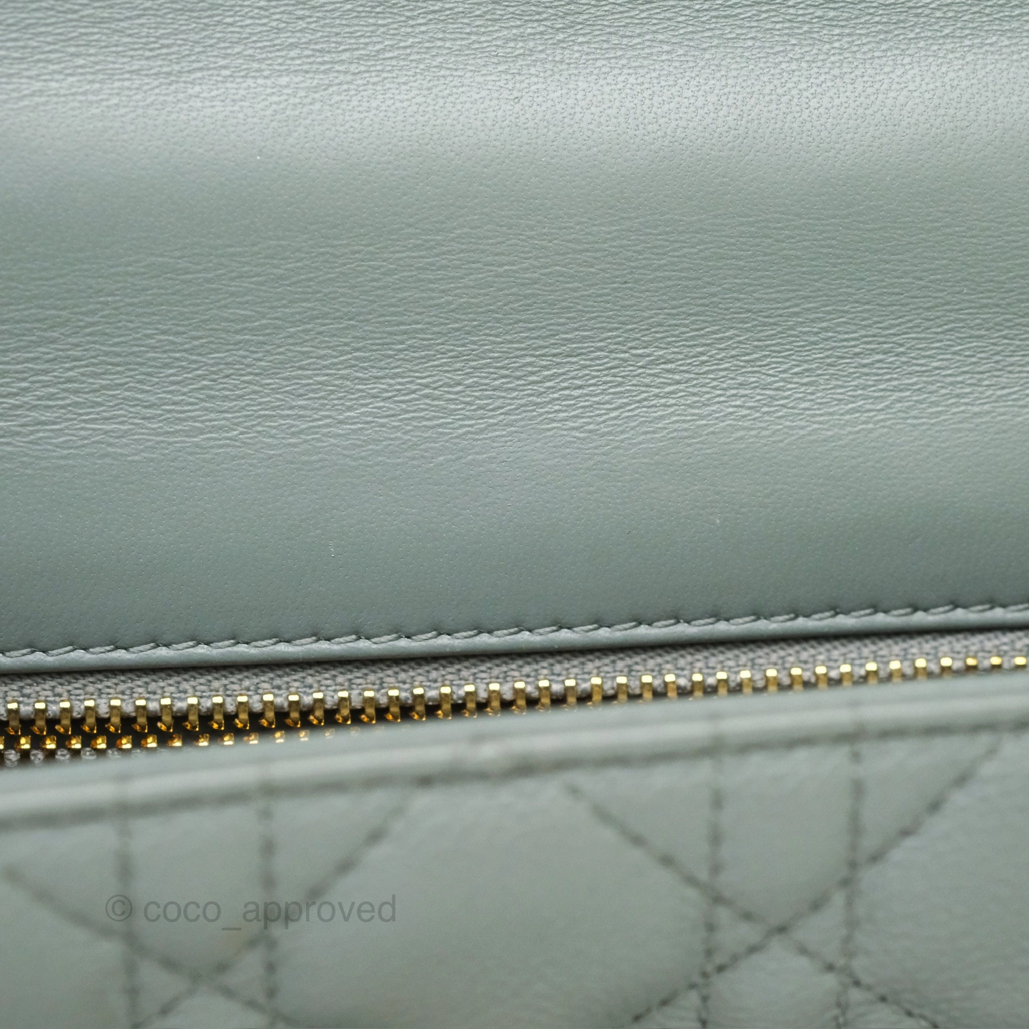 Dior Small Caro Bag Grey Supple Cannage Calfskin