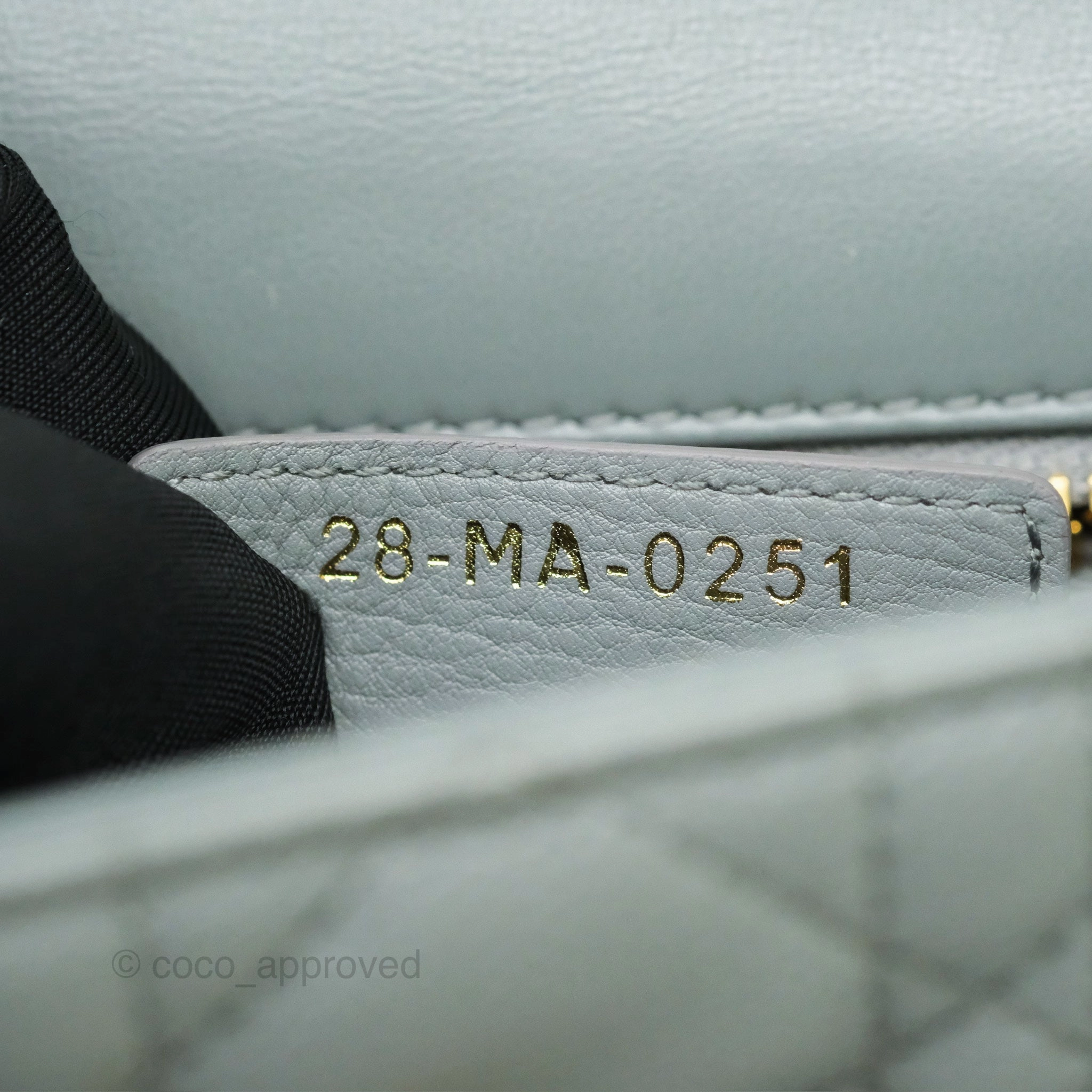 Dior Small Caro Bag Grey Supple Cannage Calfskin