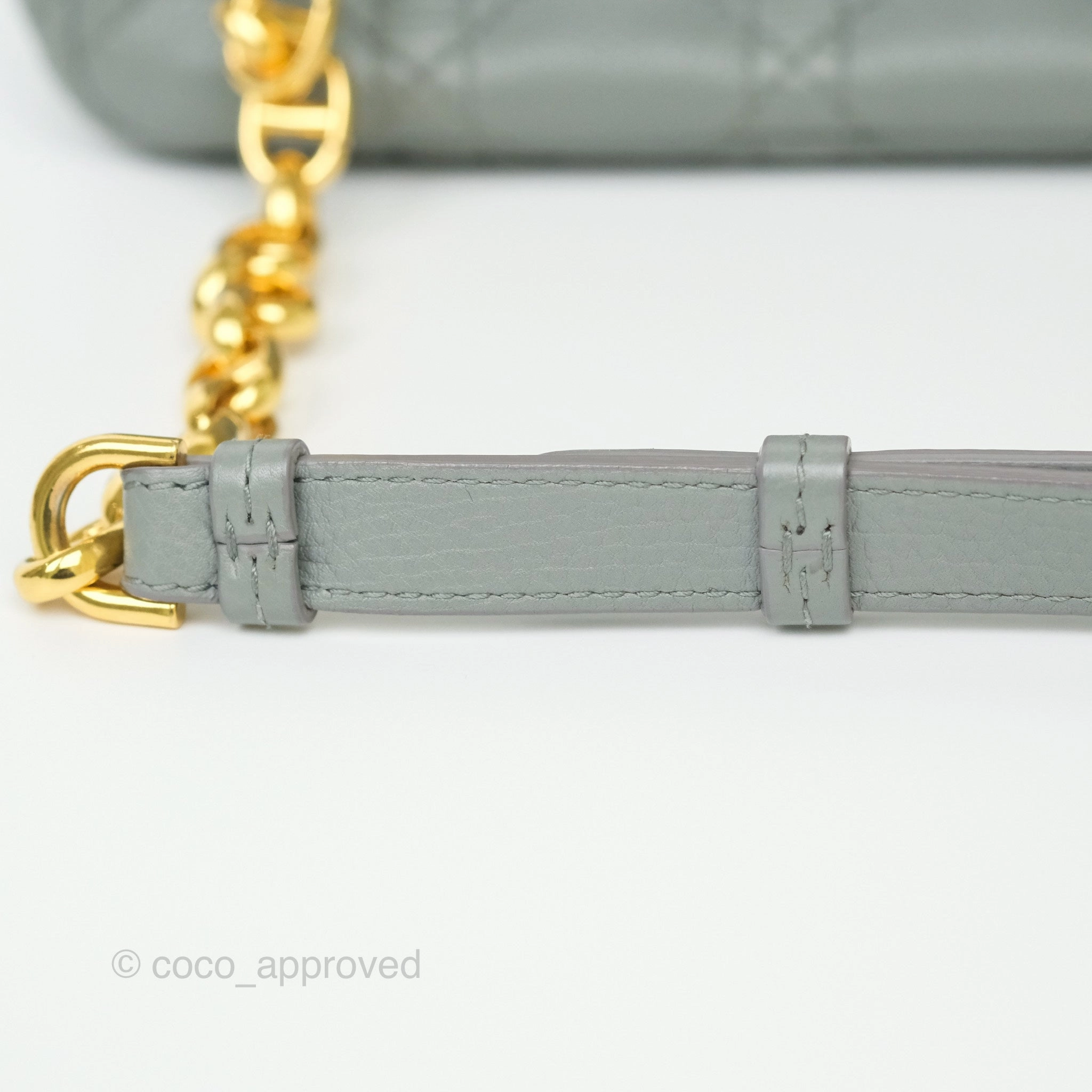 Dior Small Caro Bag Grey Supple Cannage Calfskin