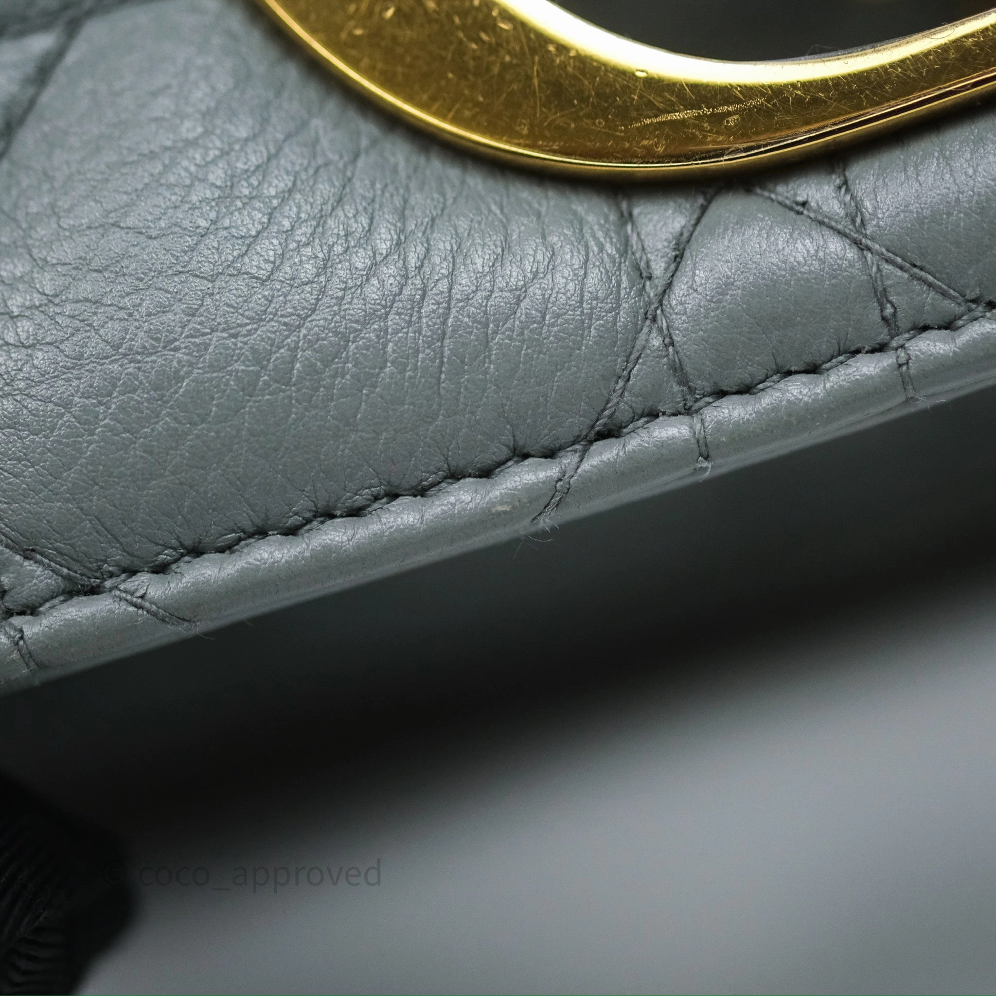 Dior Small Caro Bag Grey Supple Cannage Calfskin